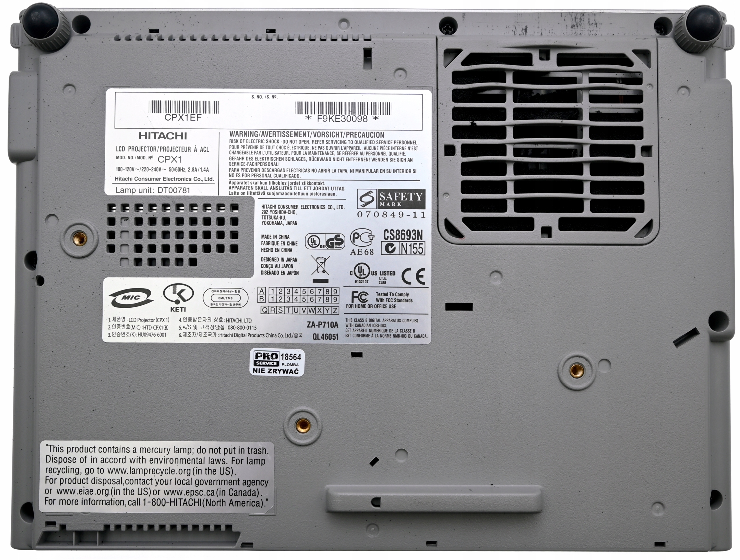 Projektor Hitachi CPX1 EAN (GTIN) 5902688185527