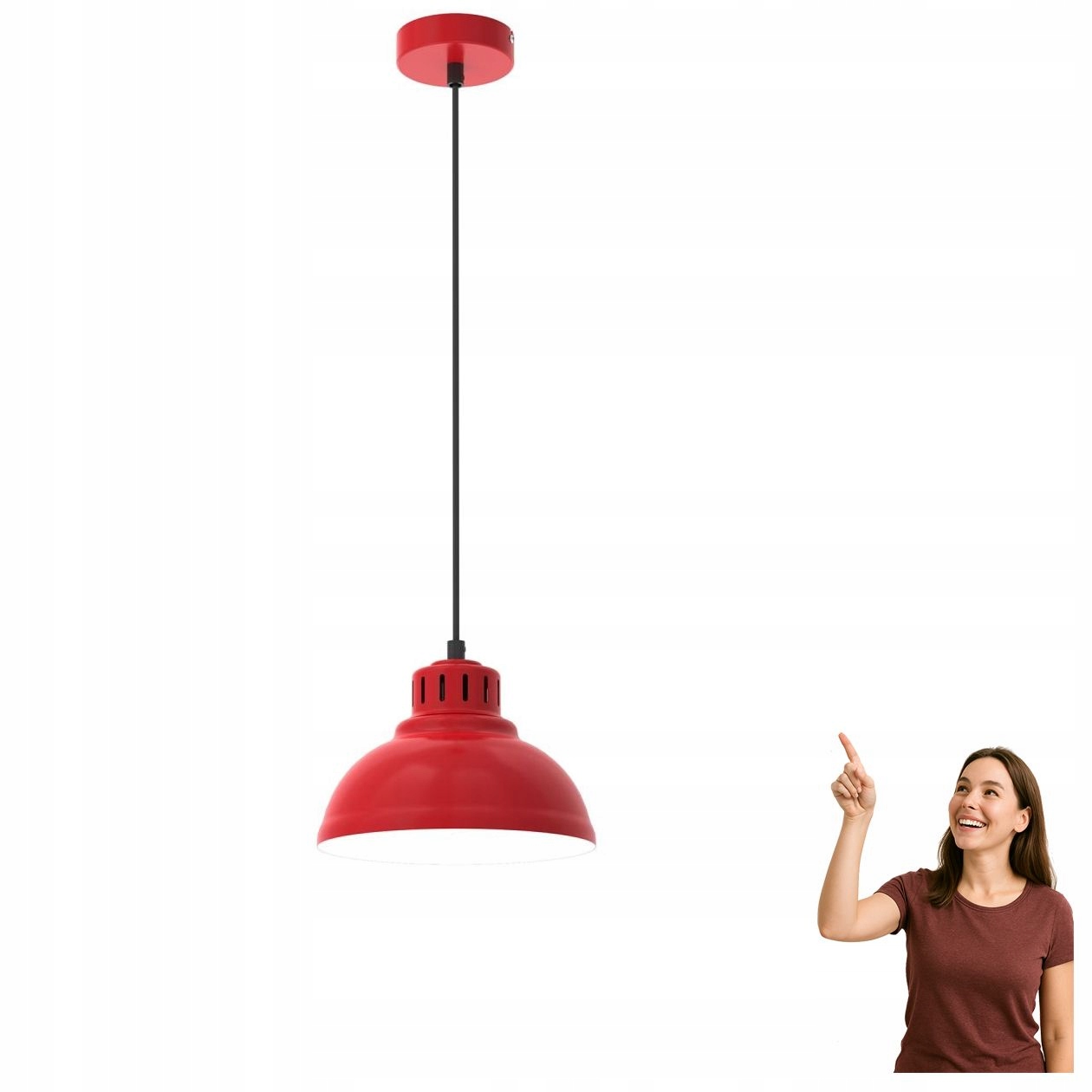 Červená závěsná lampa Sven 9224 Luminex