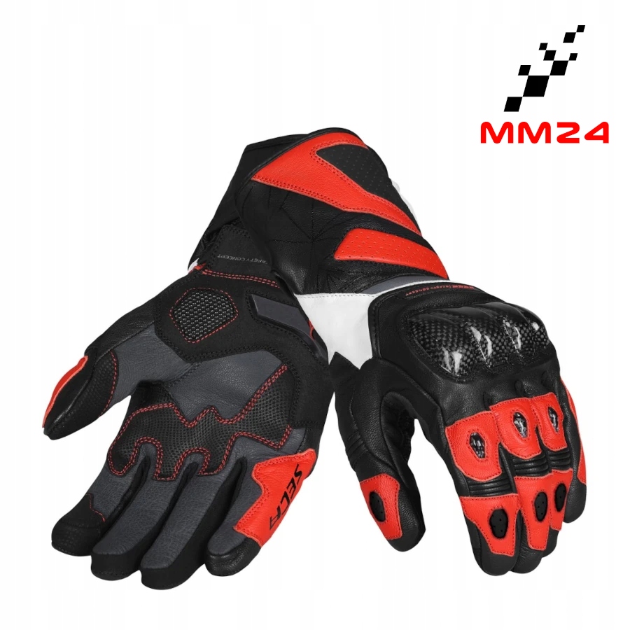 Motocyklové Rukavice Seca Atom Dlhé Kožené Športové Turistické veľ. L