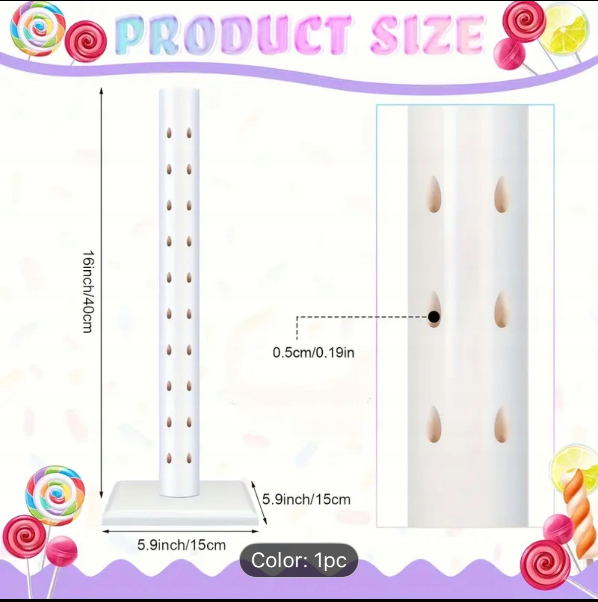 Levně Dřevěný stojan na lízátka bílý