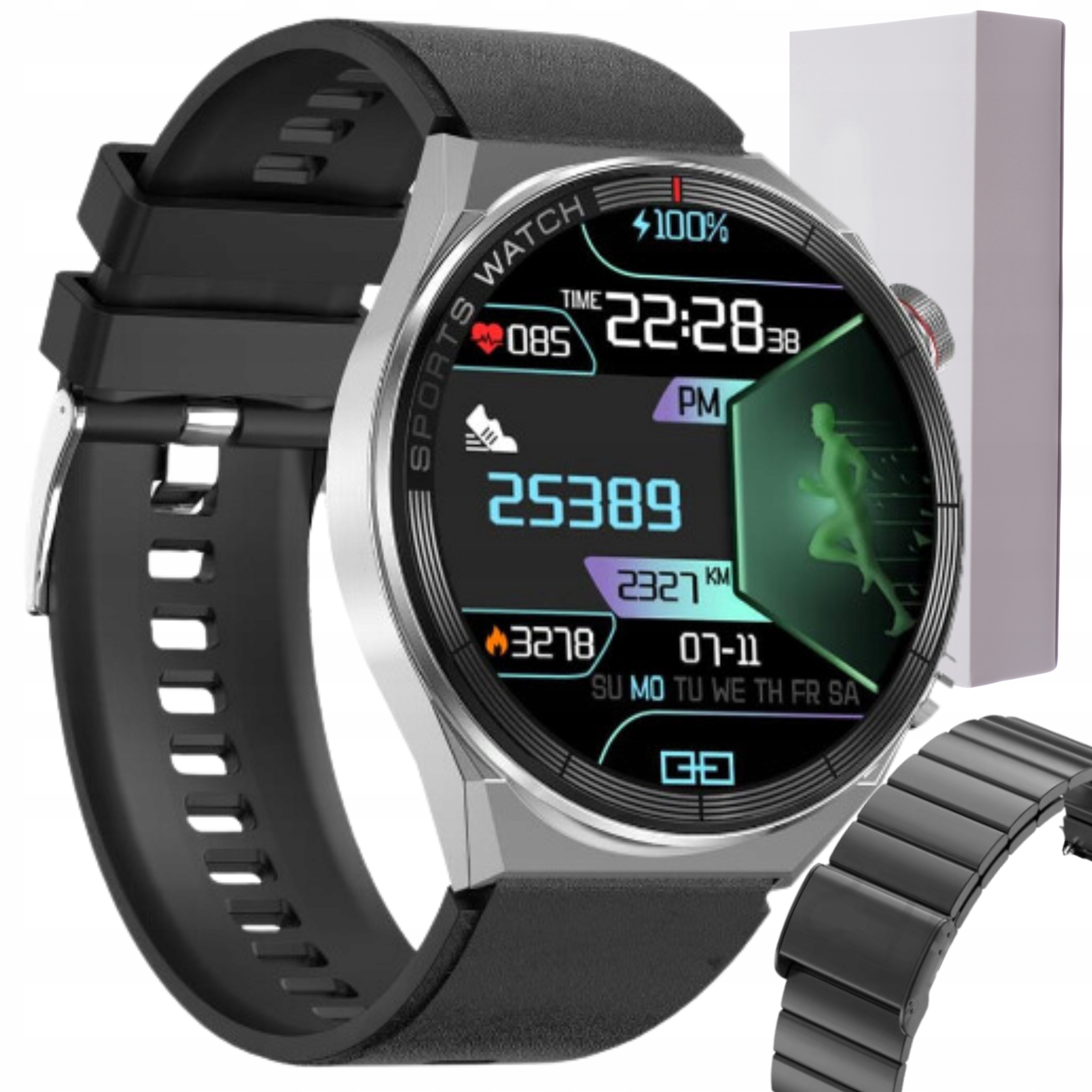 ZEGAREK MĘSKI SMARTWATCH ROZMOWY MENU POLSKIE SPORT PULS CIŚNIENIE INDUKCJA
