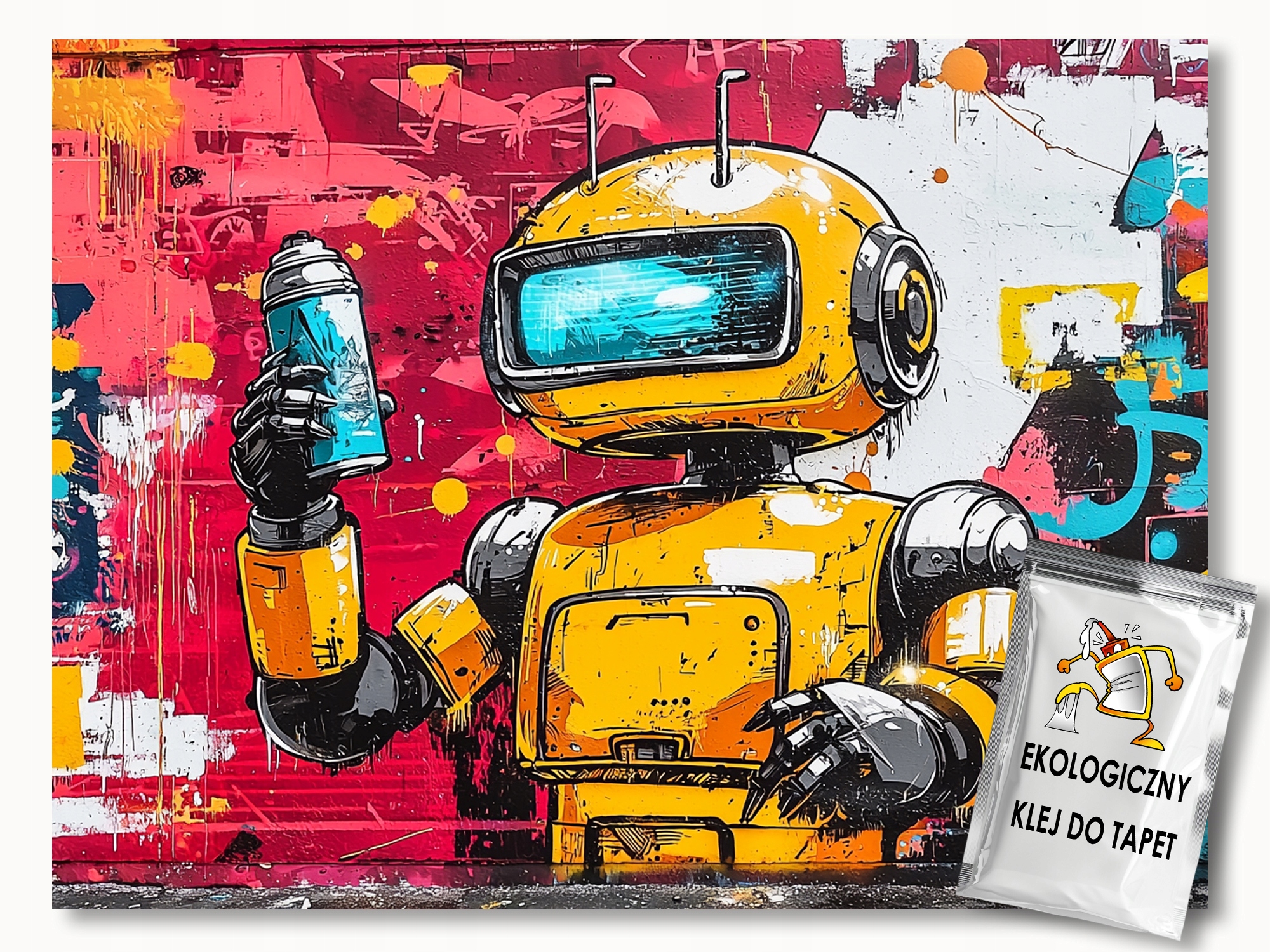 Fototapeta Flizelina Stěna Graffiti Urban Street Art Robot 312x219 130g