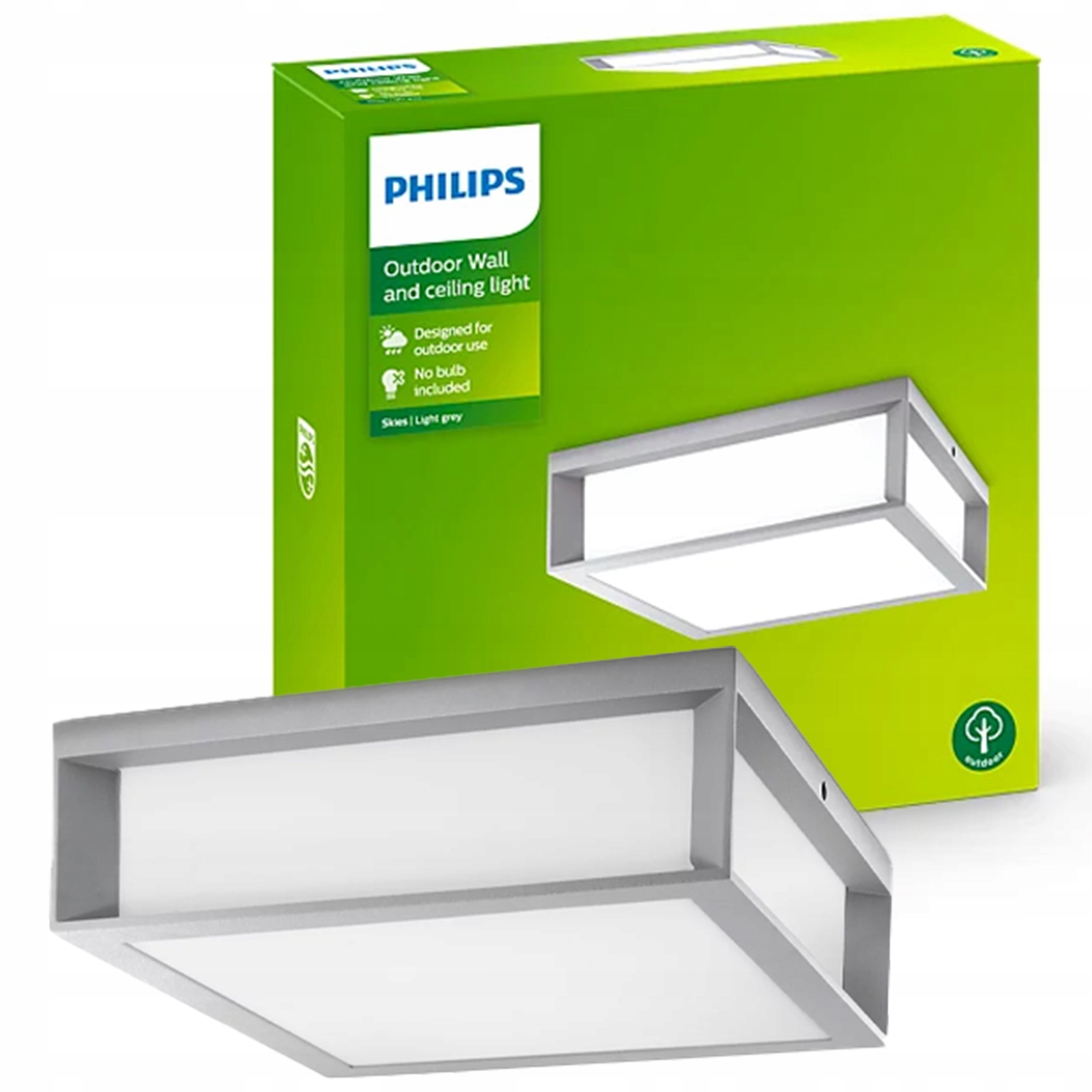 Led vonkajšia stropná záhradná lampa E27 Nástenná lampa Plafon šedá Philips