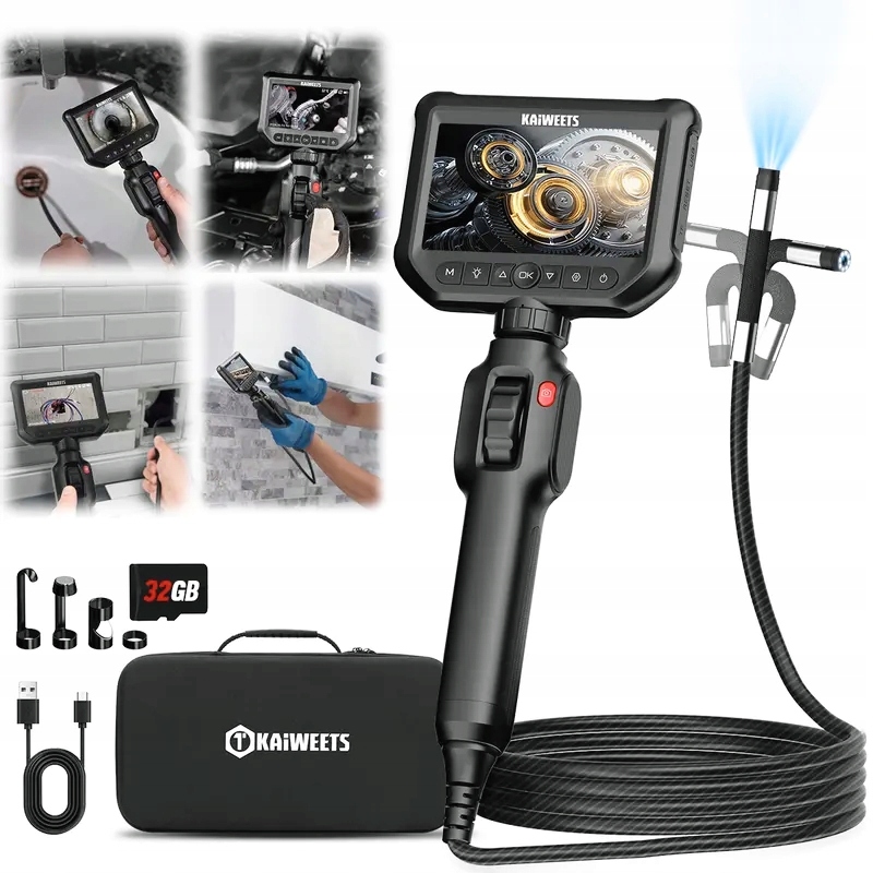 KAIWEETS Kamera Inspekcyjna 4,3'' IPS 1080P 2M Wodoodporna Do Auta i Rur — miniatura 10