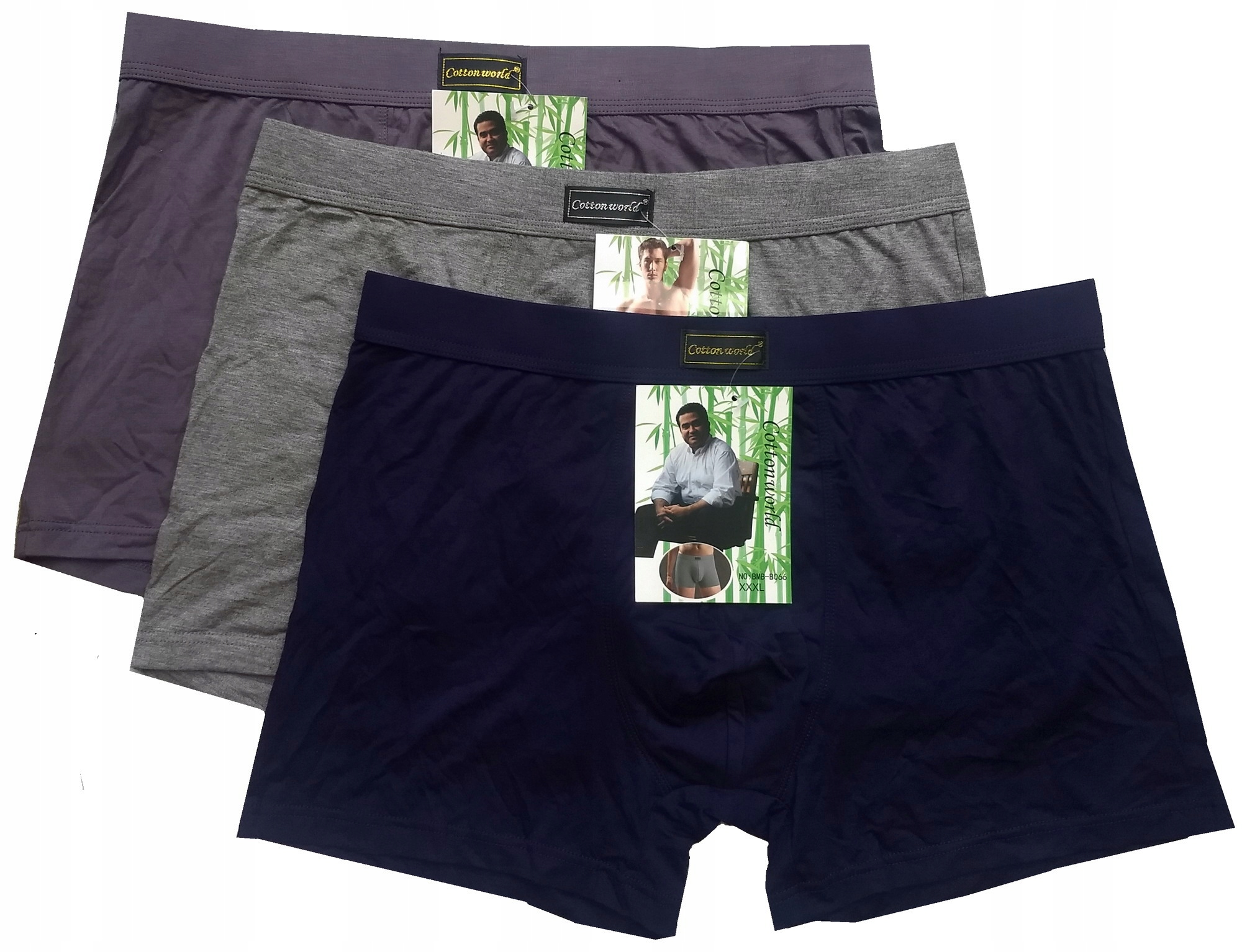 

3 Pary! Bokserki Bambusowe Cotton World bambus 4XL