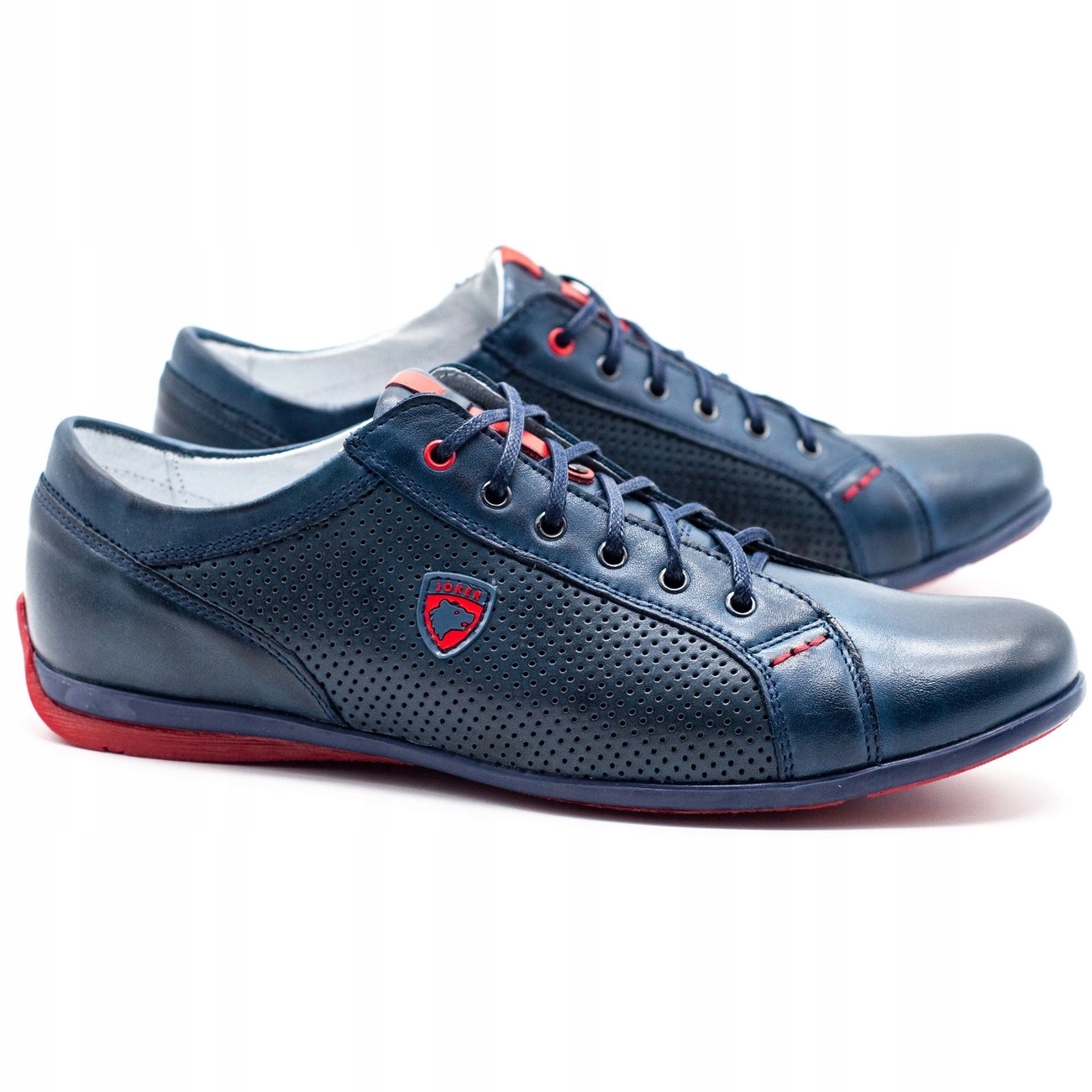 BUTY MĘSKIE SKÓRA NATURALNA SPORTOWE CASUAL POLSKIE 295J GRANAT 42 Rozmiar 42