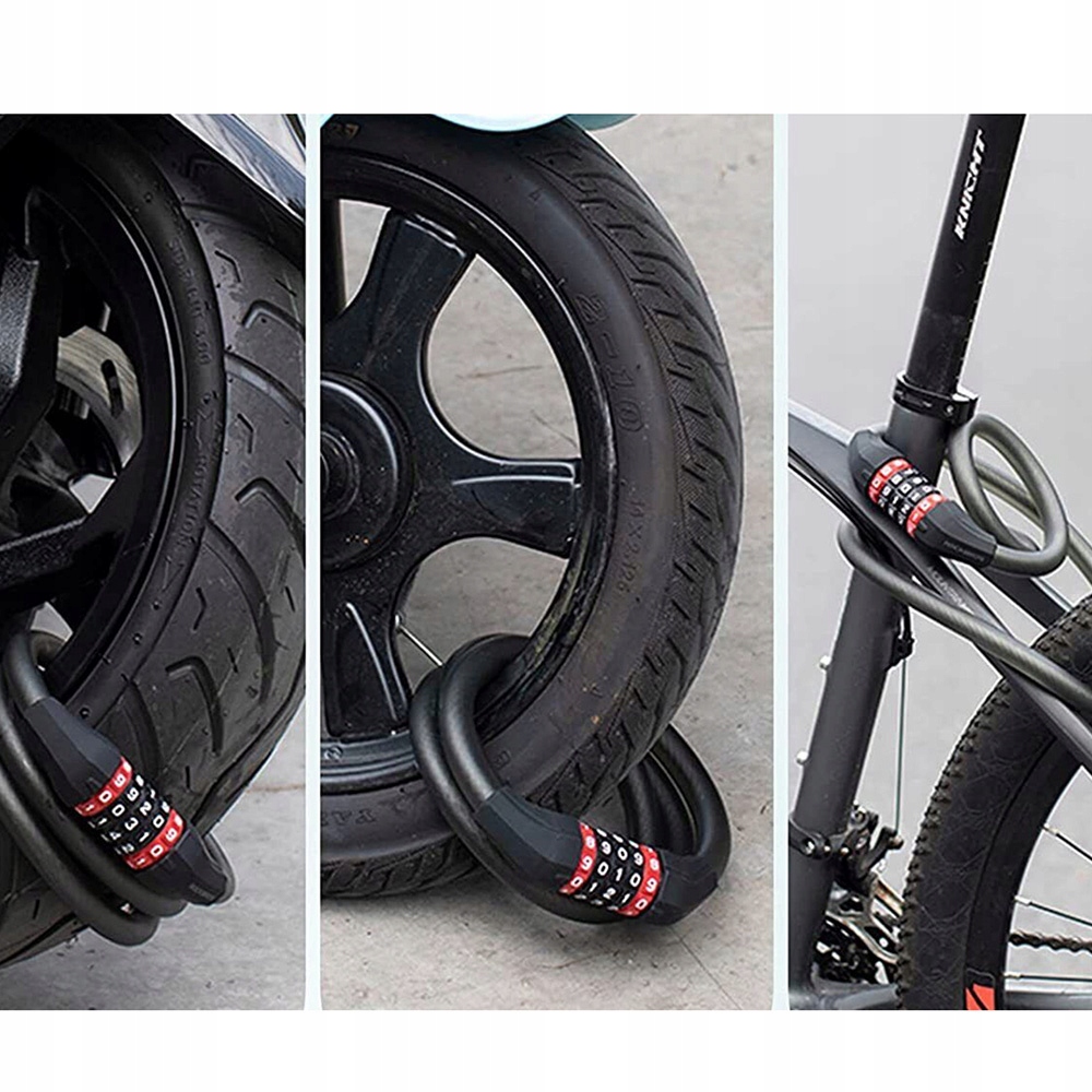 ROCKBROS ZAPIĘCIE ZABEZPIECZAJĄCE DO ROWERU ROWEROWE NA SZYFR 1,8M Model RKS507-1BK