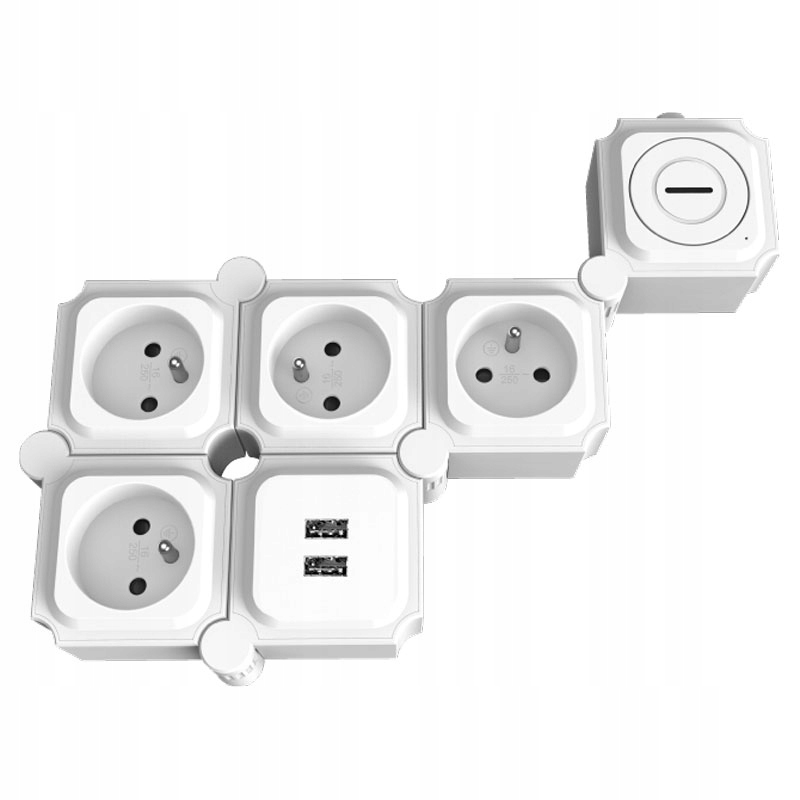 Przedłużacz FLEX 4 gniazda + 2 x USB, biały Liczba gniazd 4