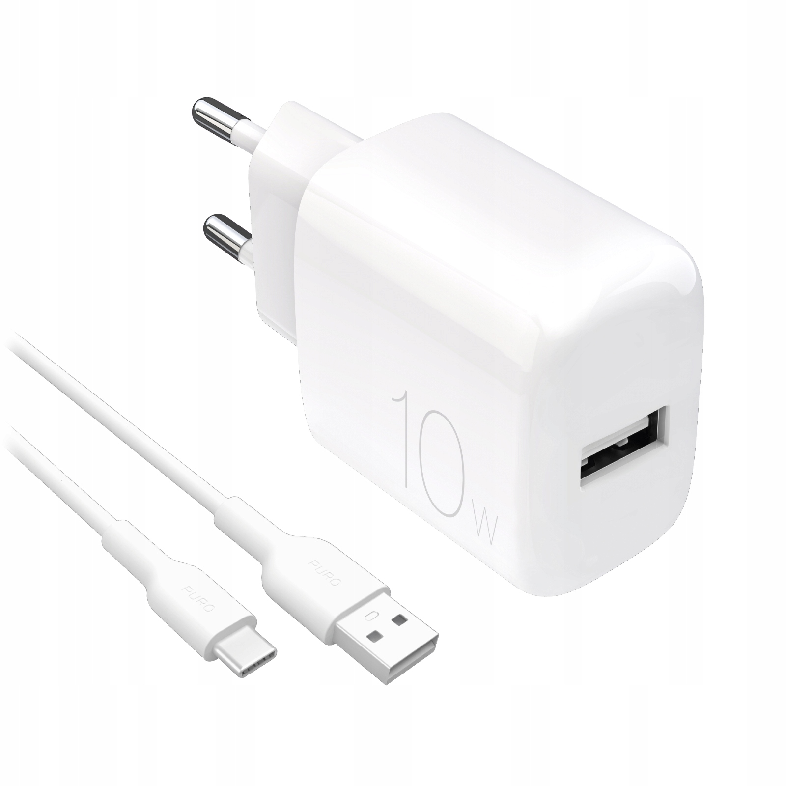 Ładowarka sieciowa Puro Prolite 10W Usb- A kabel Usb- A Usb- C 1. 2m Puro