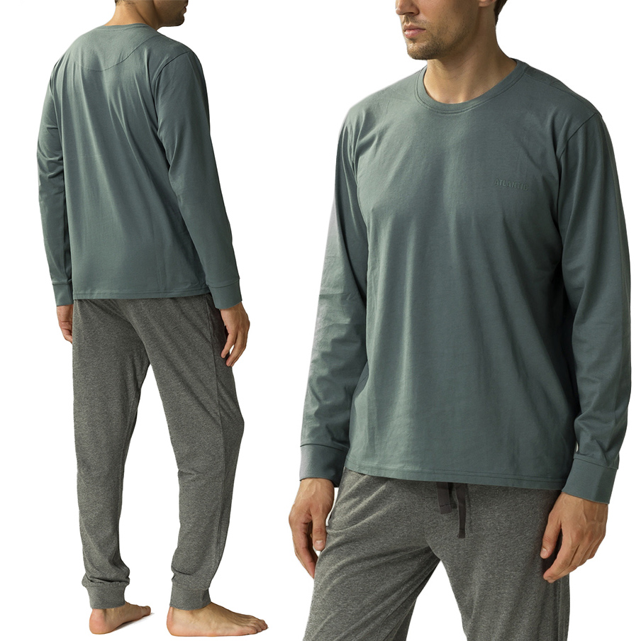 Atlantic NMP-372 pánské volné pyžamo s dlouhým rukávem Bavlněné L