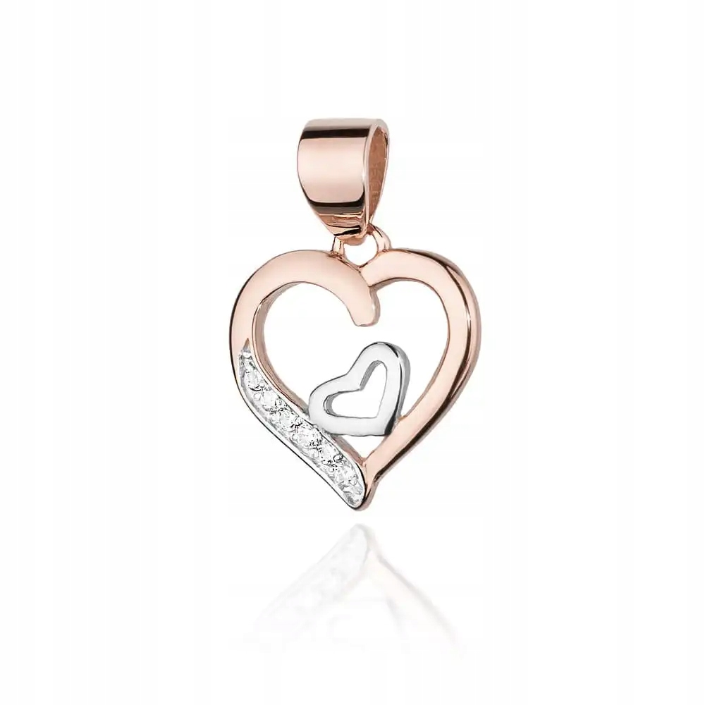 Přívěsek ze zlata 585, srdíčko s diamanty, elegantní, značkové od klenotníka