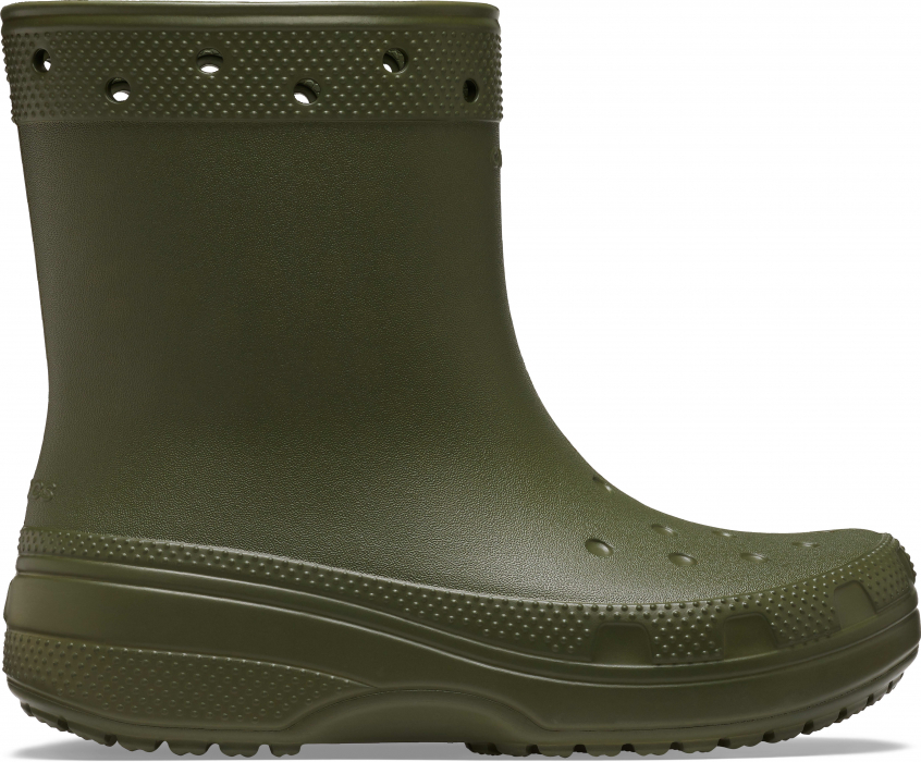 Holínky Crocs Classic Boot 38.5 M6/W8 v armádně zelené barvě