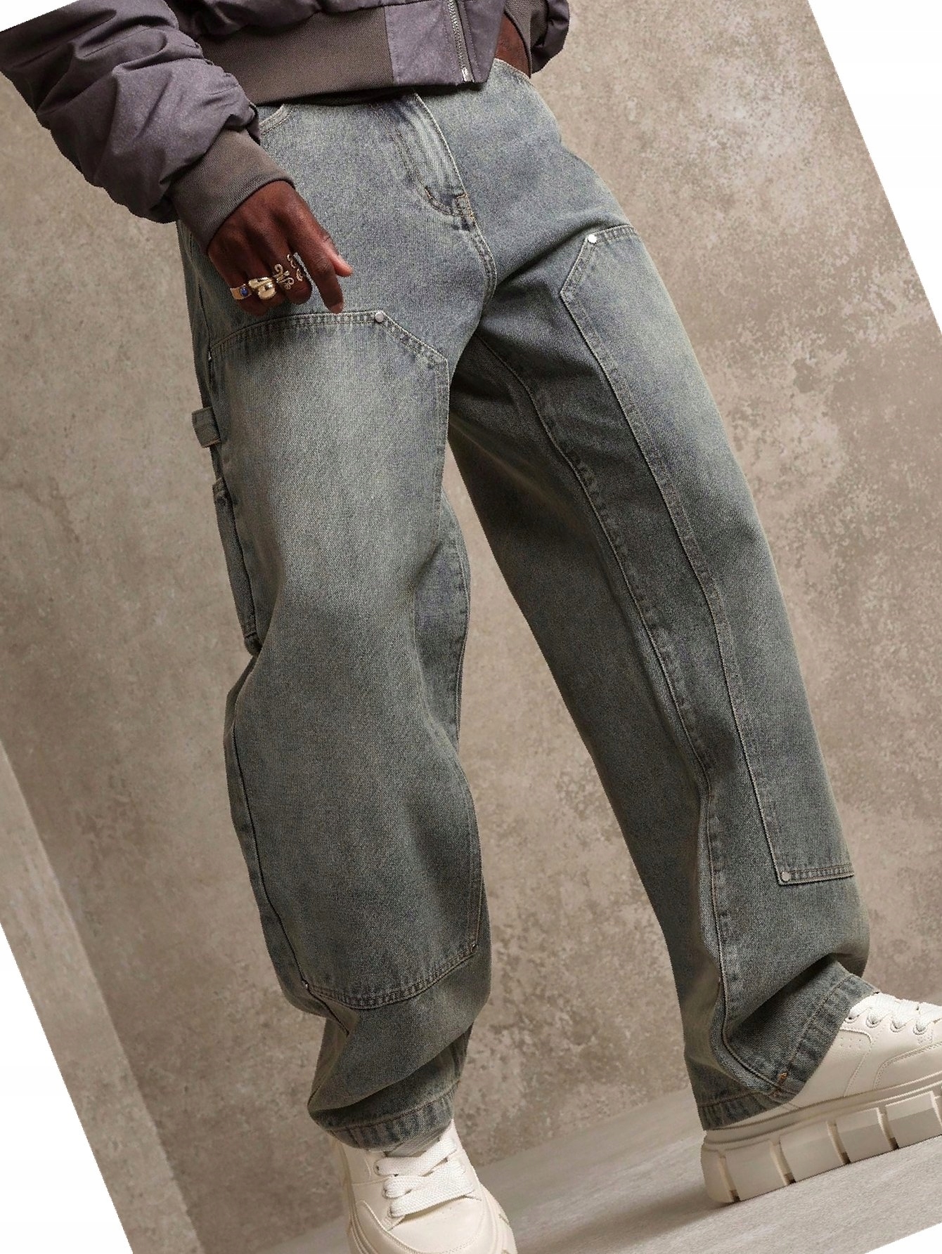 Pánské džíny s širokými nohavicemi Sumwon Kapsáče efekty praní...