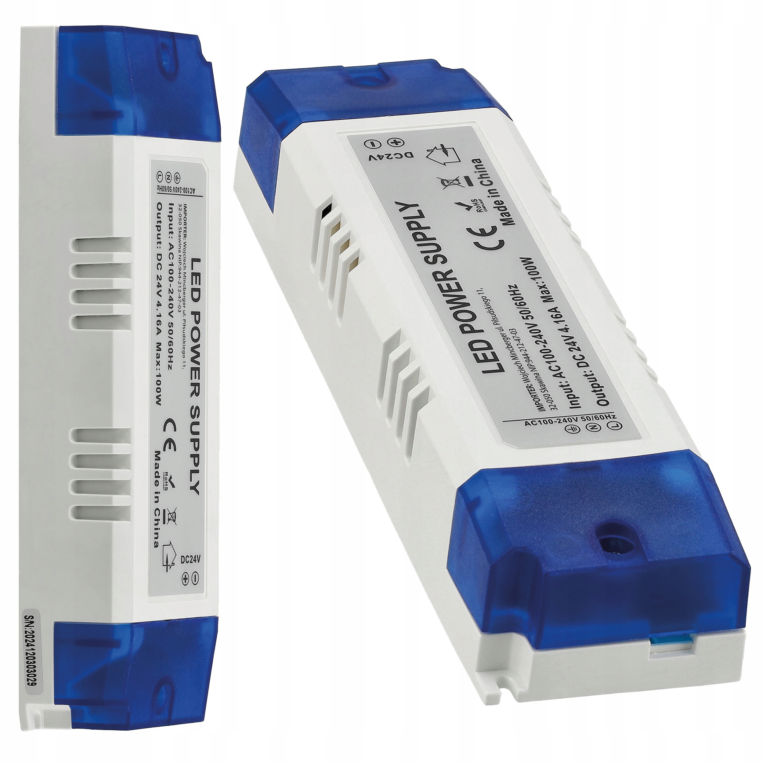 Zasilacz transformator LED 24V 100W 4,17A IP20 meblowy do taśmy LED Berge