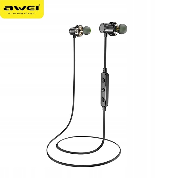 Awei słuchawki sportowe Bluetooth X670BLczarny/black Dual Dynamic Drivers