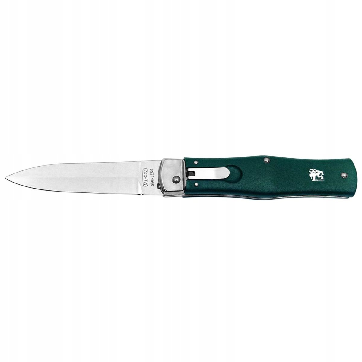 Nůž automatický Mikov Predator 241-NH-1/KP zelené kožené pouzdro