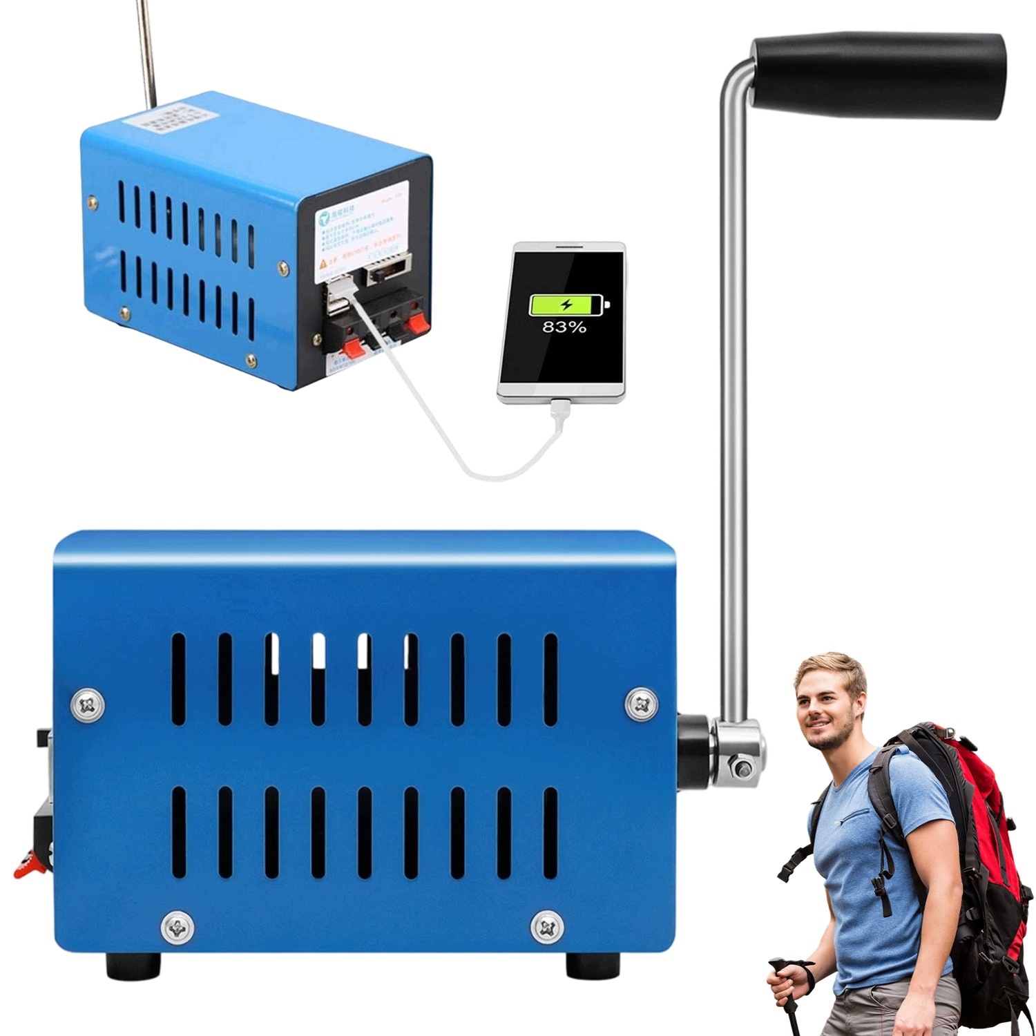 Przenośny Generator Awaryjny Z Korbą Ręczną 20W
