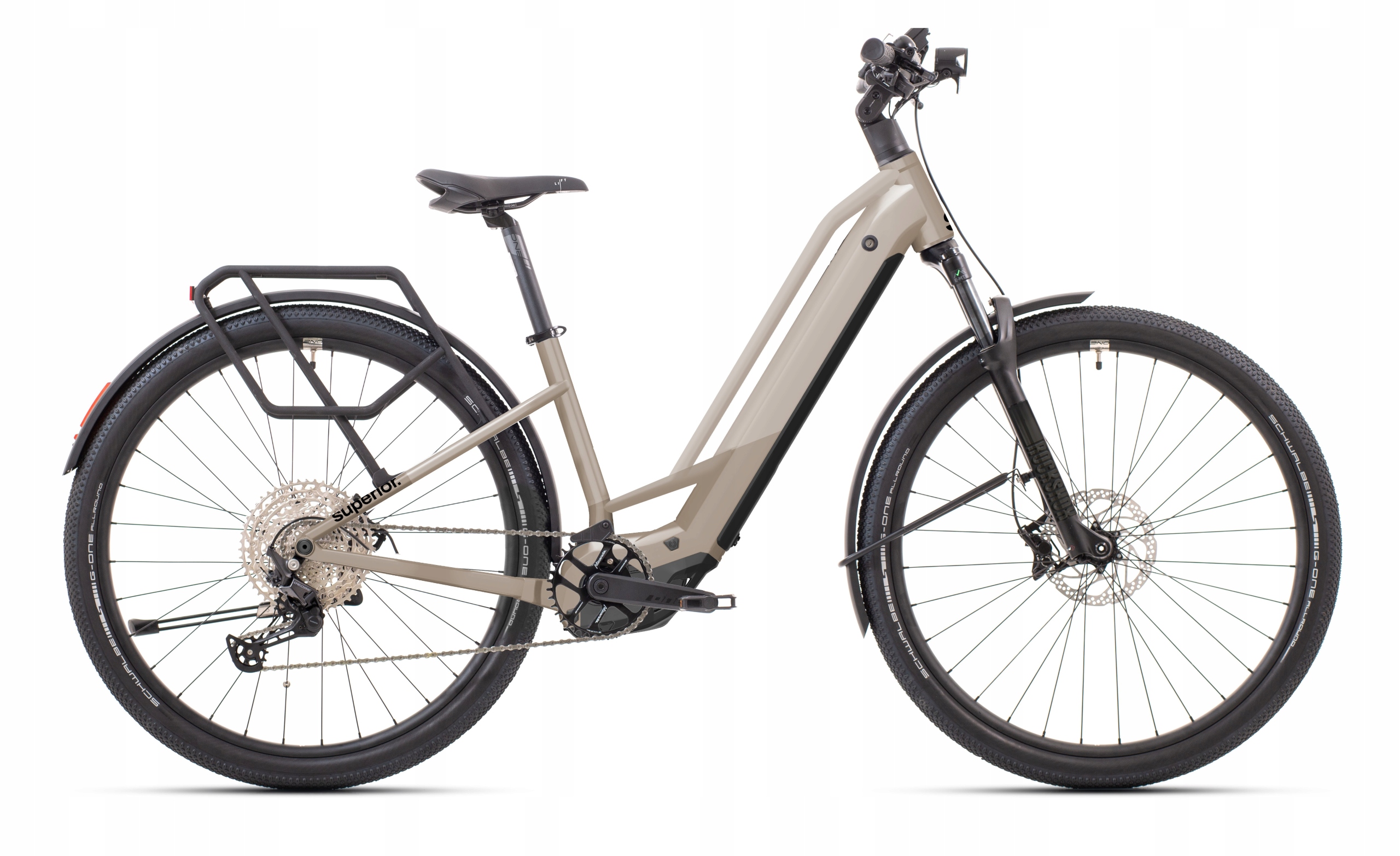 Rower trekkingowy elektryczny Superior eBLOX 6.3 Ls 026 -beżowy 600 Wh 16"