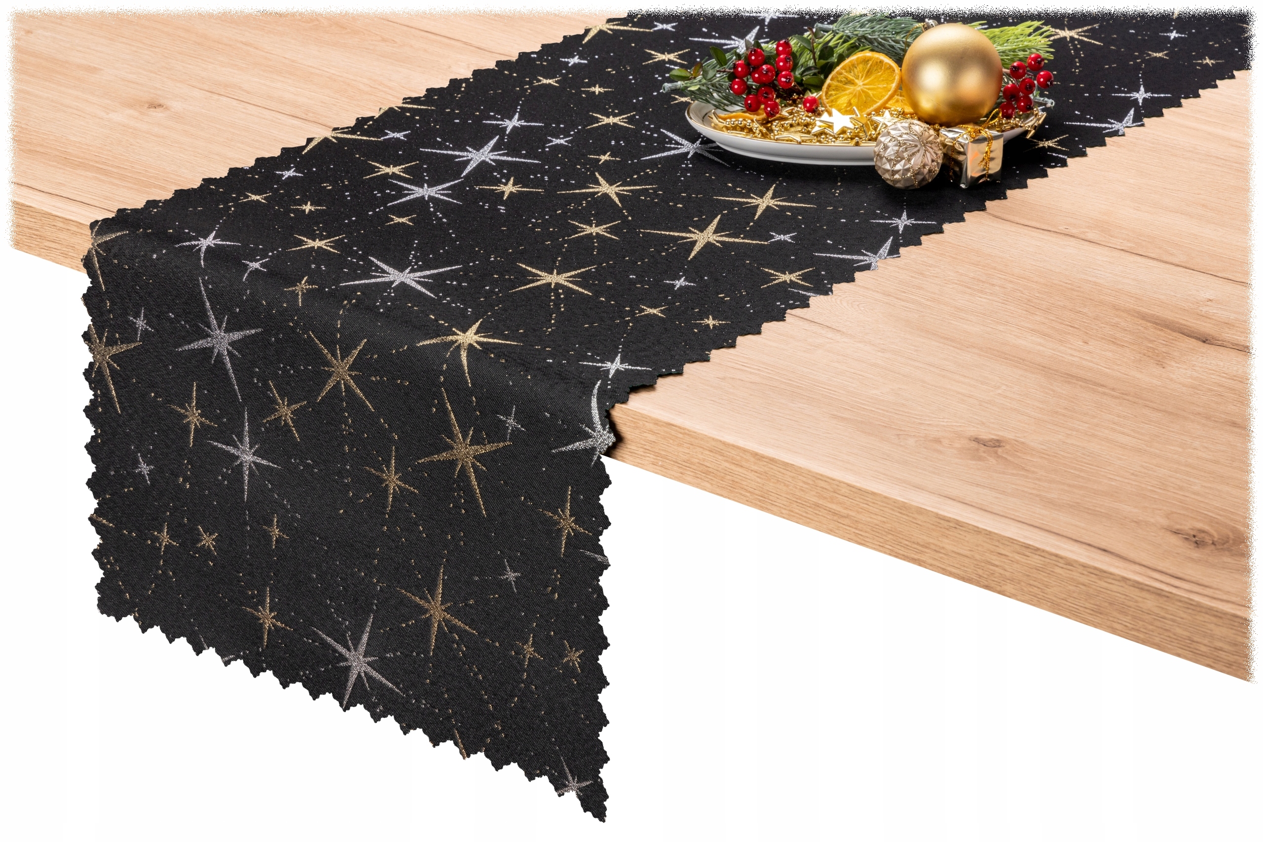 

bieżnik 45x220 Świąteczny Złoty czarny Srebrny Mgs