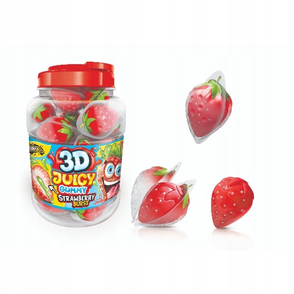 Żelki pianki truskawki z nadzieniem Juicy gummy Strawberry 18g*60szt