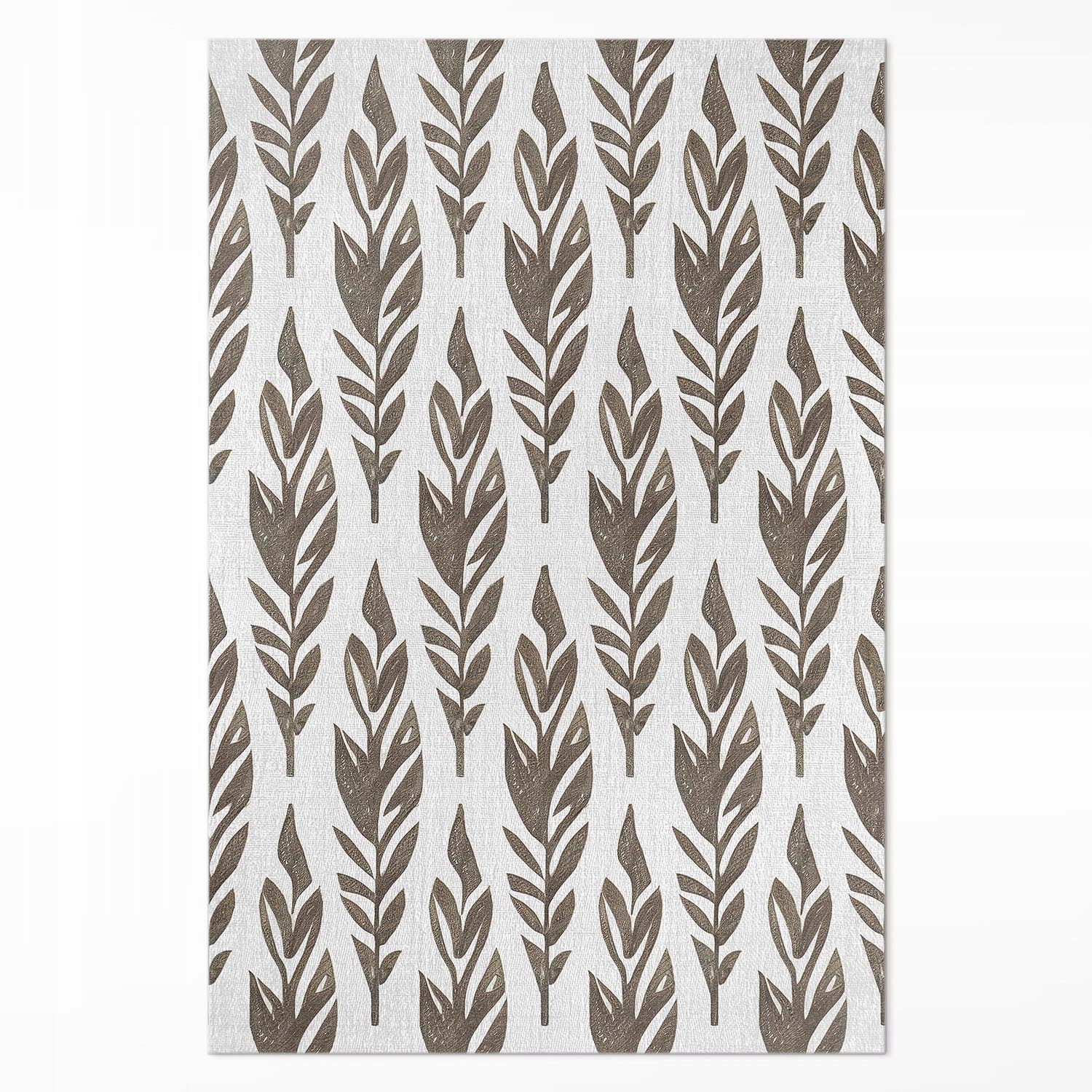 Vinylový Koberec s potiskem Malované listy boho rostlinný vzor vintage 100 x 150 cm