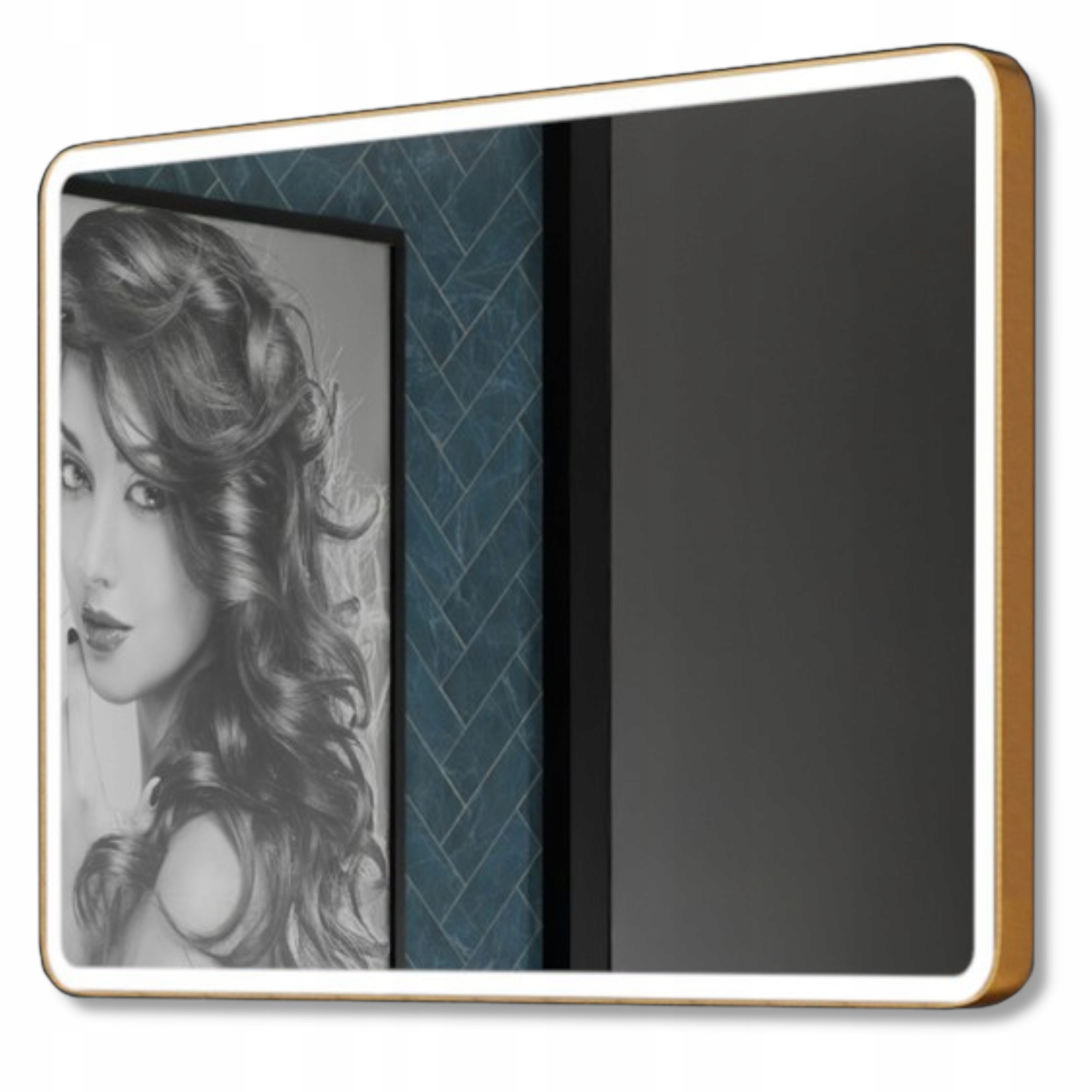 Zrcadlo Zlatý Led rám 140x80 Osaka Glamour