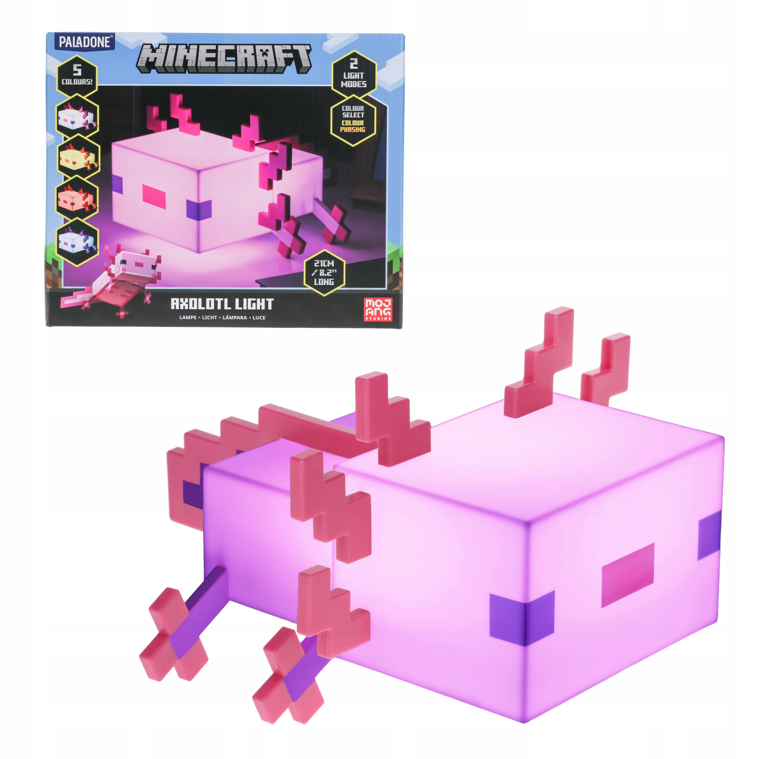 Minecraft Axolotl Noční Lampa Led 5 režimů na baterie