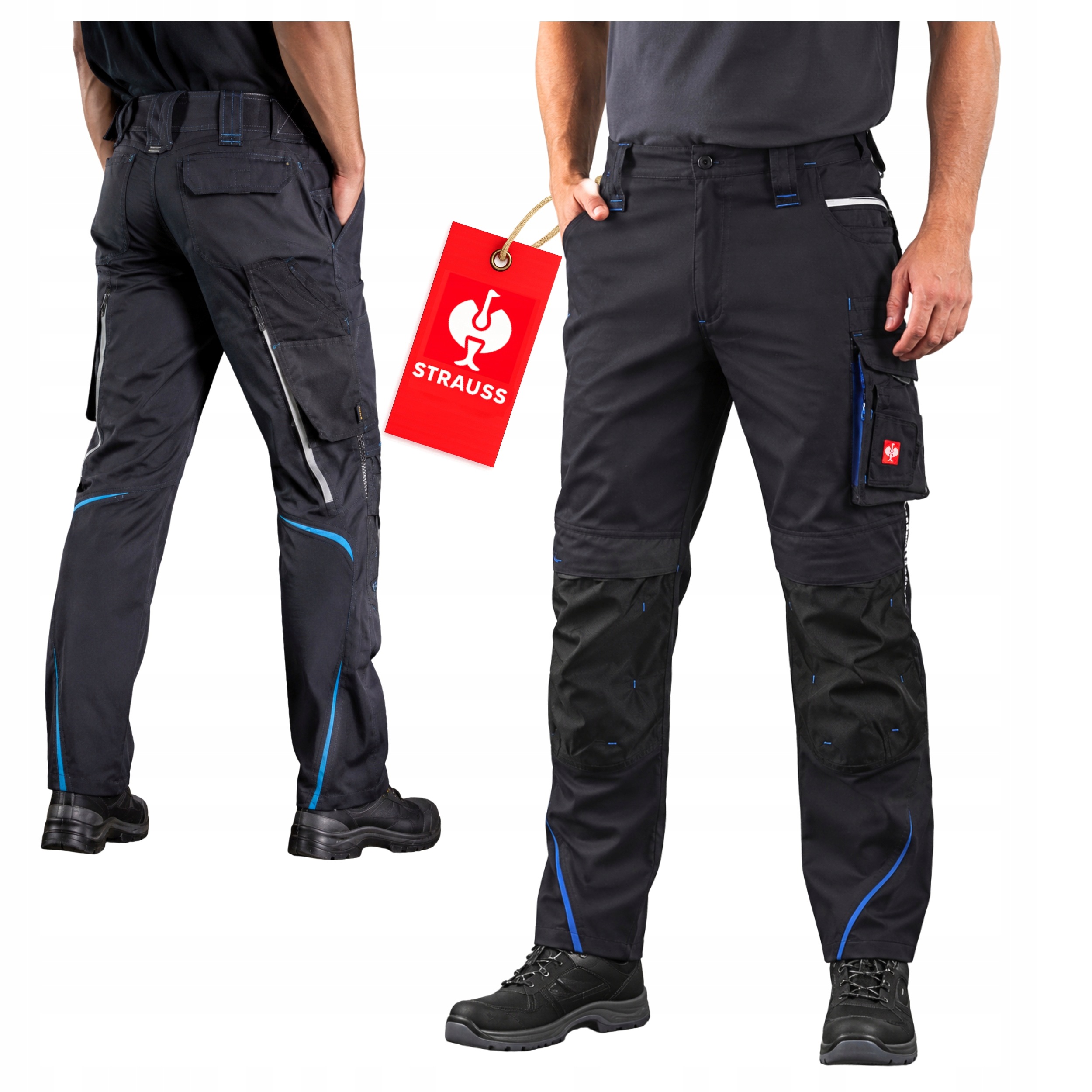 Pánské pracovní kalhoty Strauss 65531 Premium Silné Pohodlné Vysoká Kvalita 54