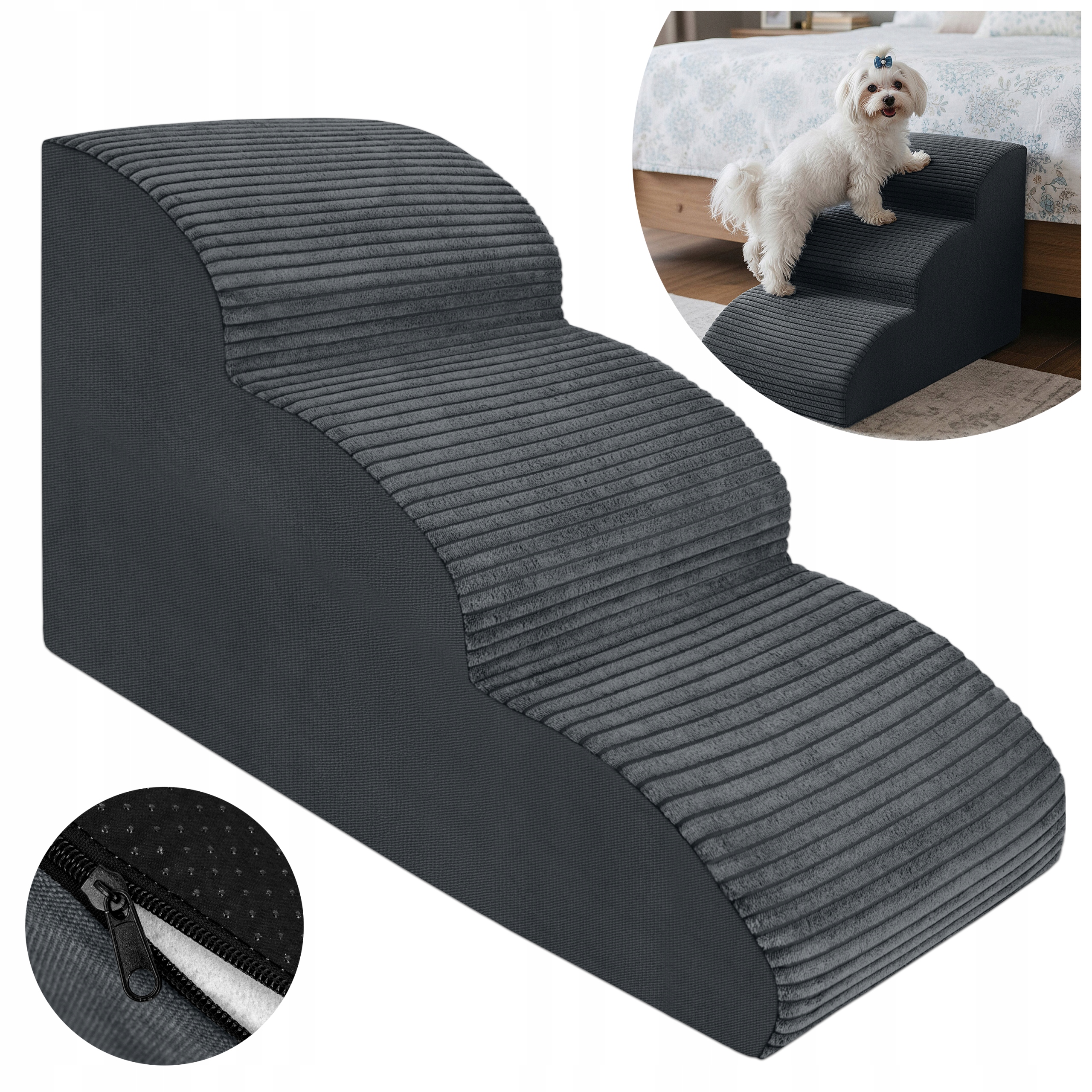 Schůdky Pro Psa Pro Vstupování Plošina 3 Stupně 40 CM Jemná Rampa