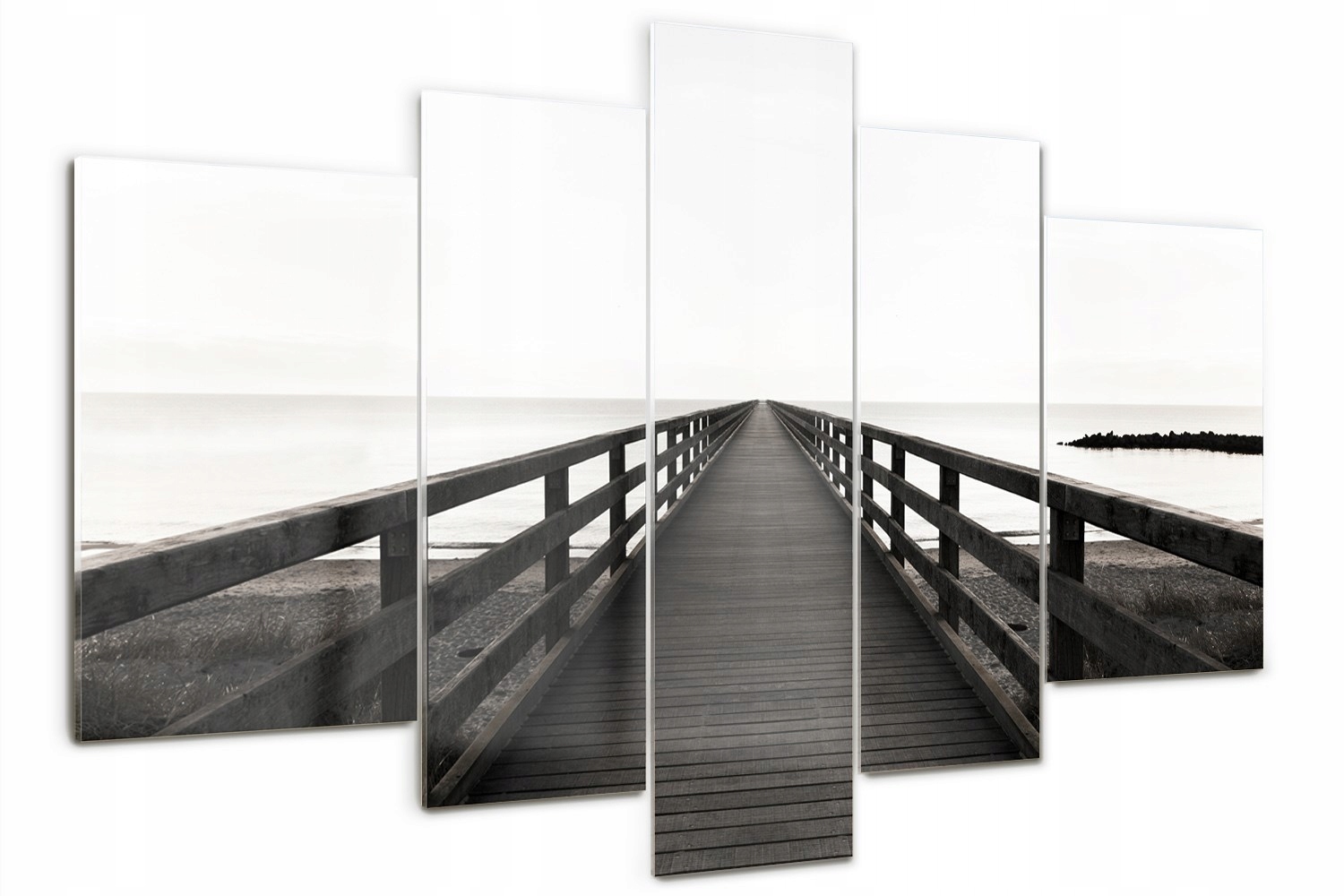 

Obraz szklany tryptyk do salonu Drewniane molo