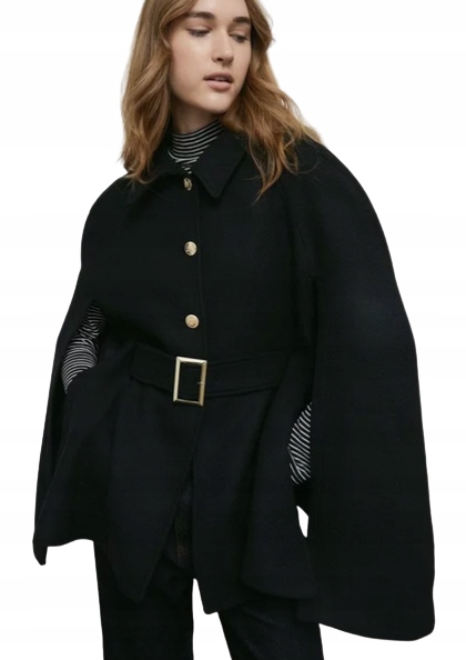 WAREHOUSE DAMSKI BRĄZOWY PŁASZCZ Z WEŁNĄ 38 1YFA