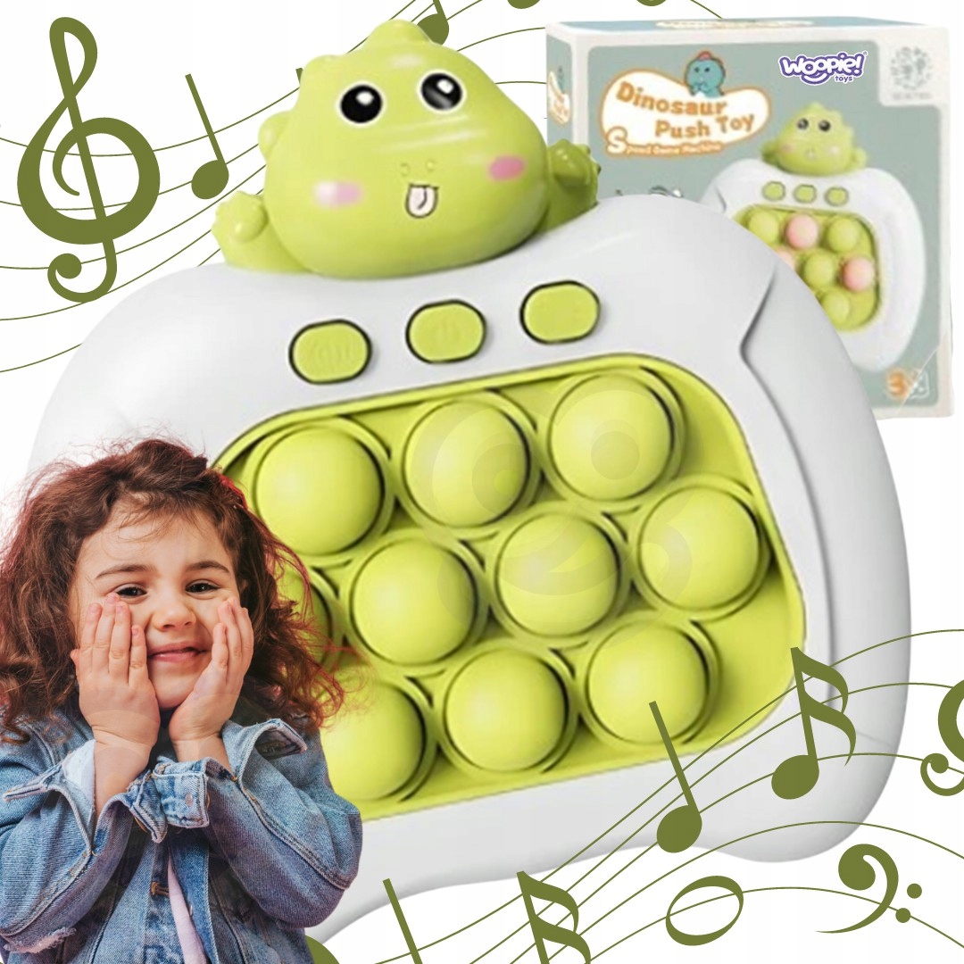 Gra POP IT Elektryczna Antystresowa Zręcznościowa Dinozaur Zielony WOOPIE Płeć chłopcy dziewczynki