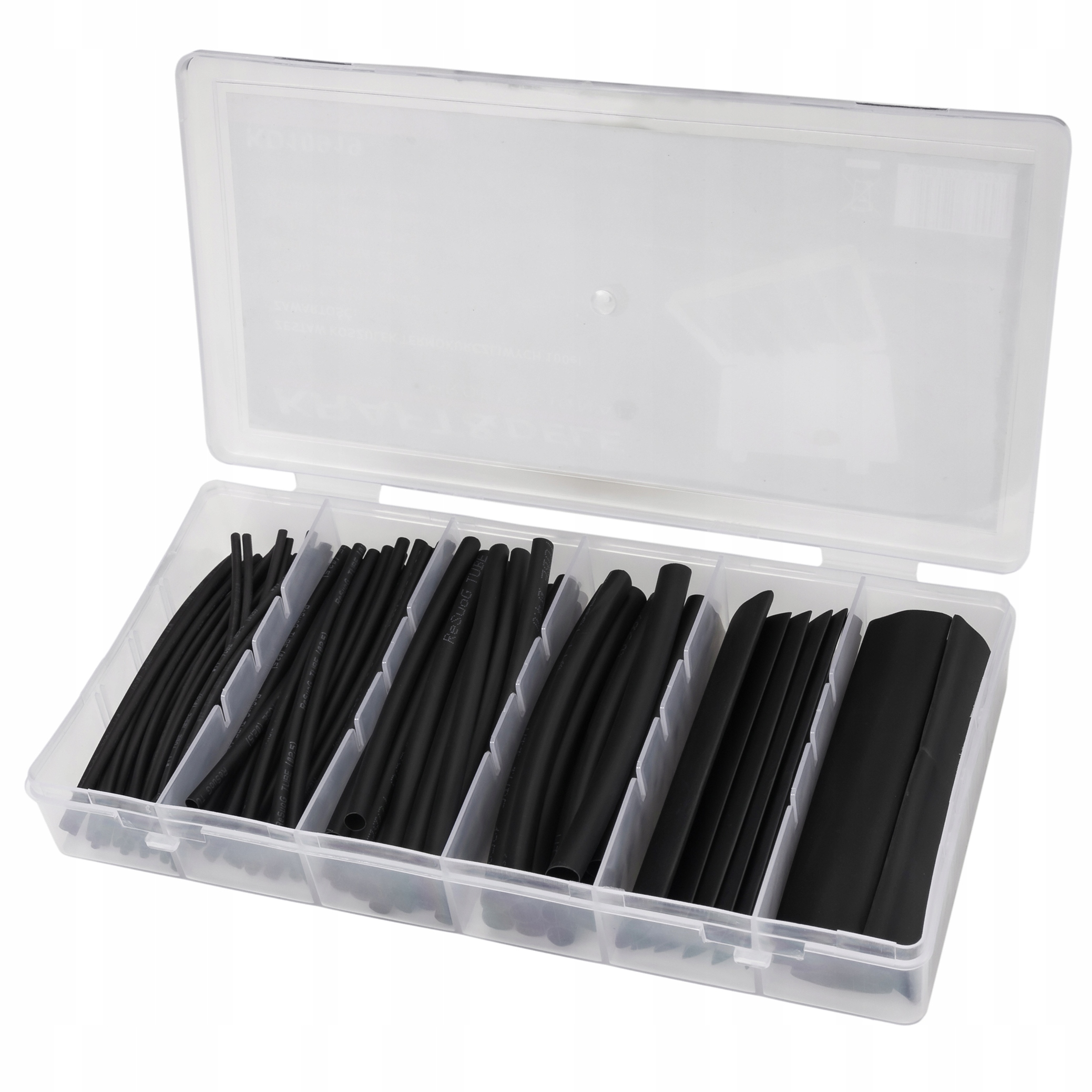 ZESTAW RUREK RURKI TERMOKURCZLIWE CZARNE 100SZT KOMPLET