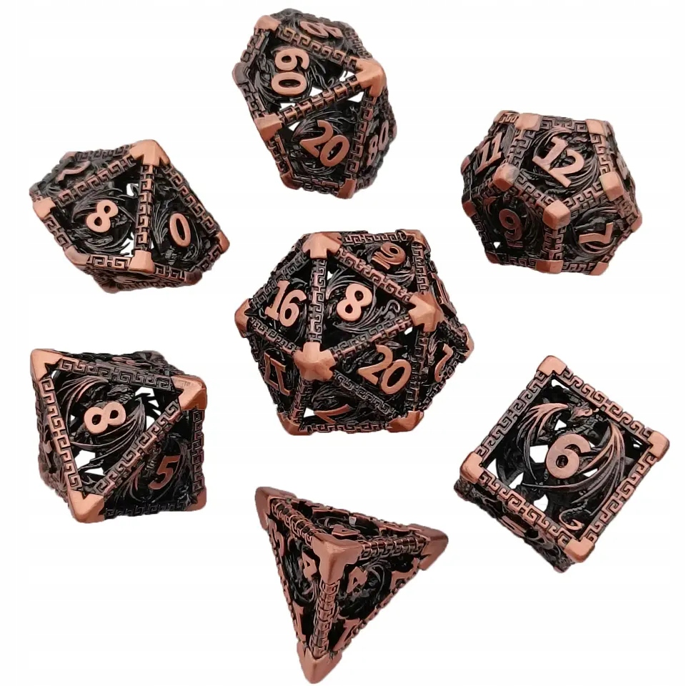 SMOCZE BERŁO ZESTAW 7 METALOWYCH KOŚCI RPG