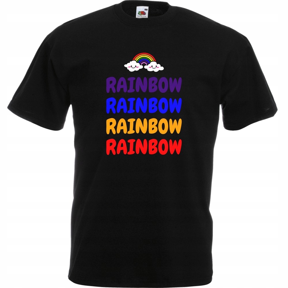 

Koszulka rainbow tęcza chmurki S czarna