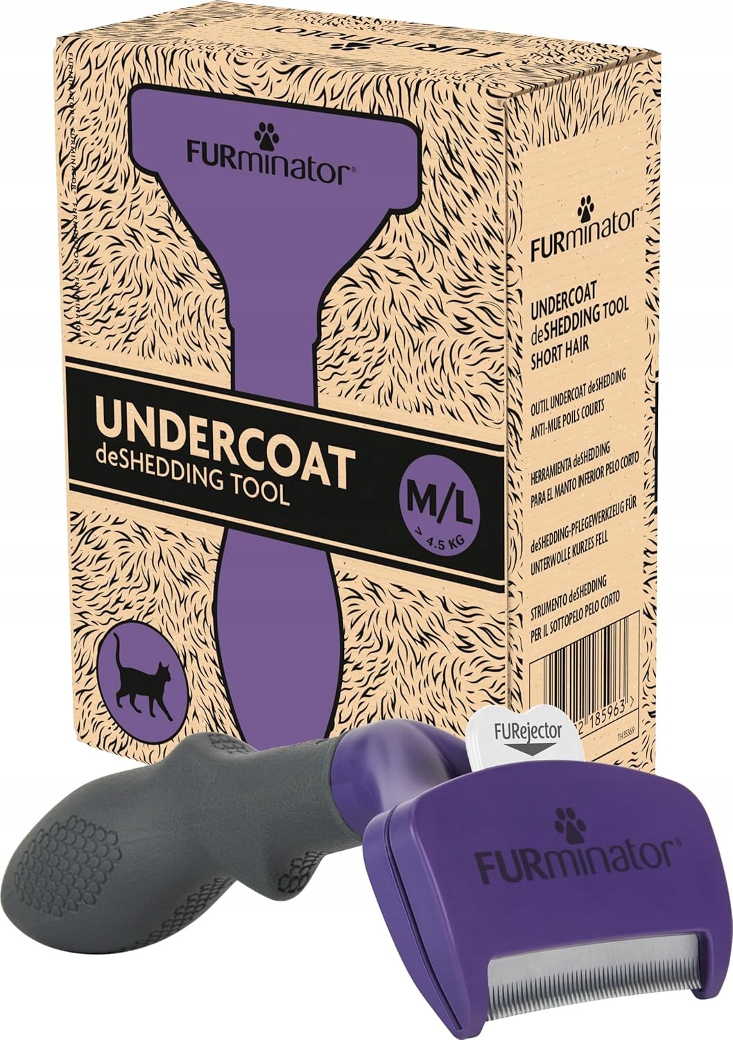 Levně Kartáč Na Péči O Srst Koček M L, Krátká Srst, Odstranění Podsady