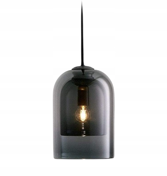 Bell černá závěsná lampa s šedým sklo