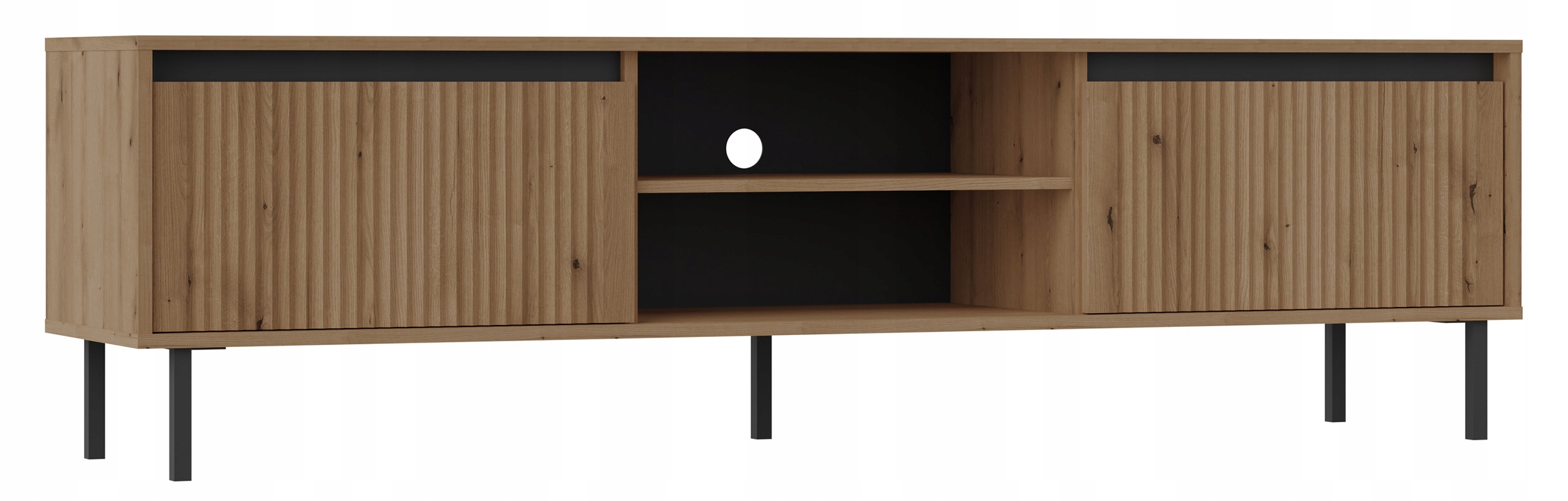 Rtv skříňka Osaka se dvěma zásuvkami a policí 179 cm dub evoke