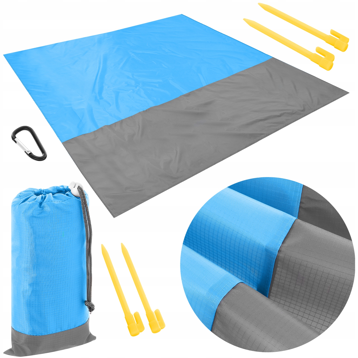 Mata plażowa wodoodporna 200 x 140 cm piknikowa podkład pod koc pokrowiec