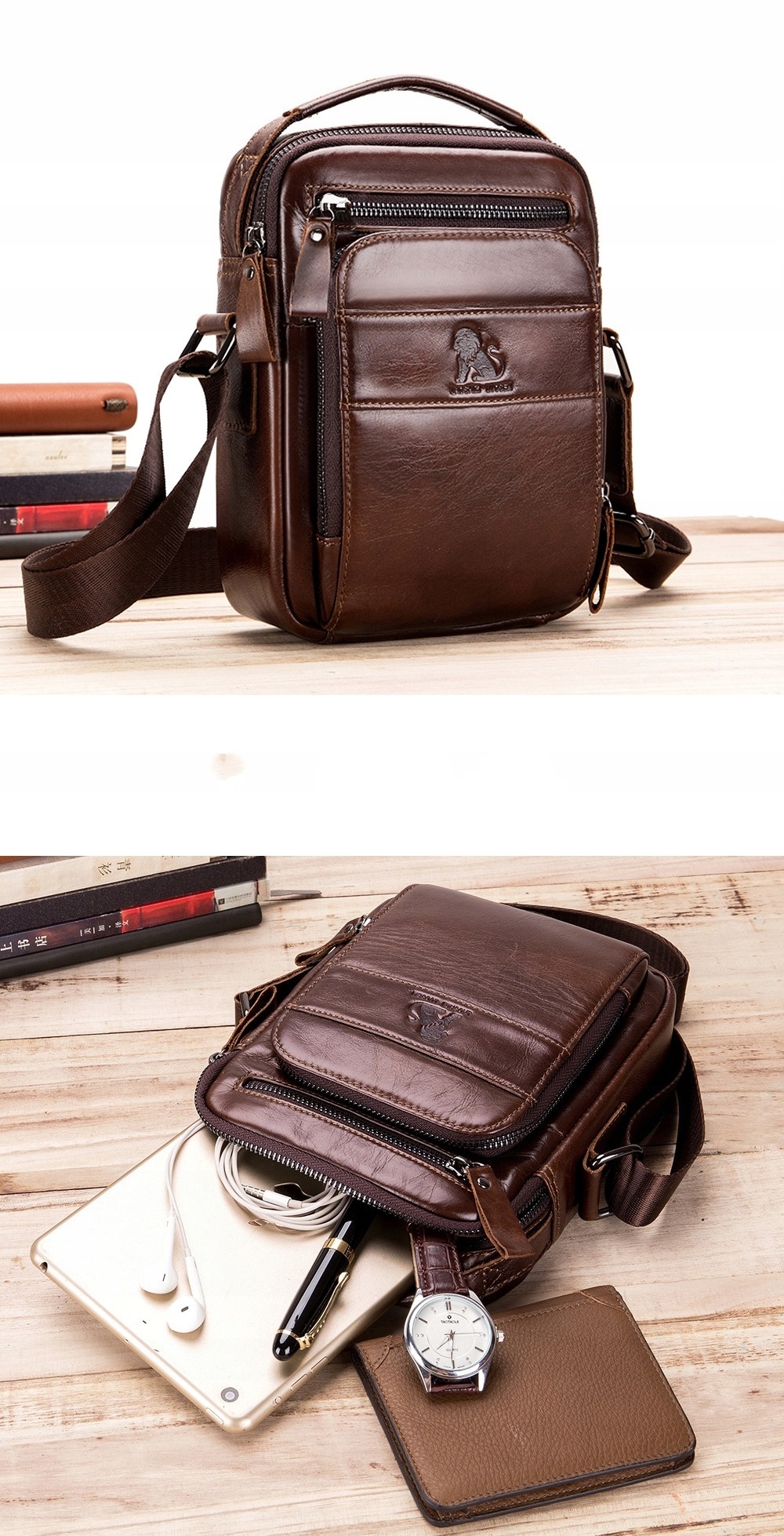 SASZETKA DO RĘKI TORBA MĘSKA NA RAMIĘ SKÓRZANA TORBA DOKUMENTY AKTÓWKA Kolekcja MODNA SERIA RETRO