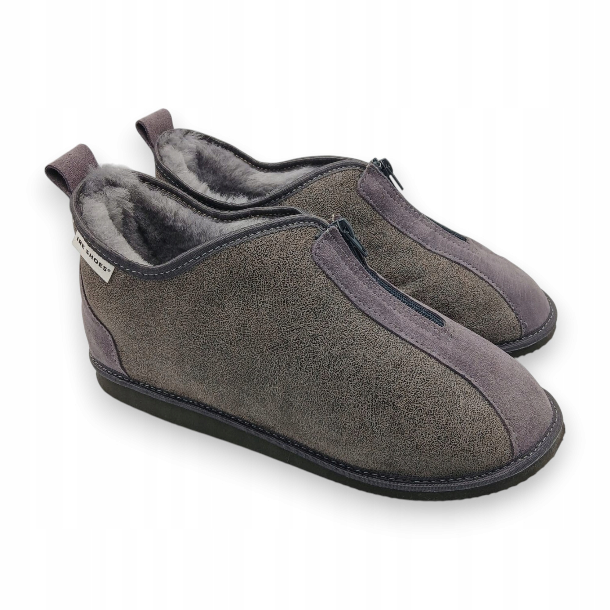 Papuče na zip, teplé, pohodlné, z ovčí kůže, velikost 41