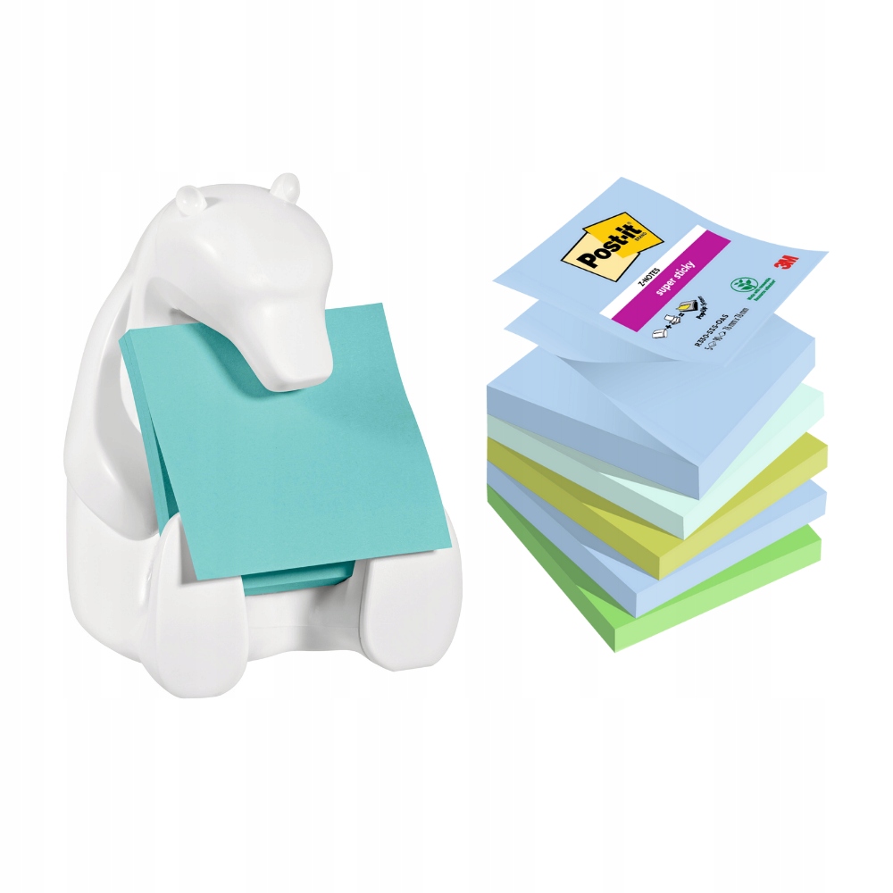 Post-It podajnik Miś karteczki samoprzylepne Sticky Z-Notes 450szt.