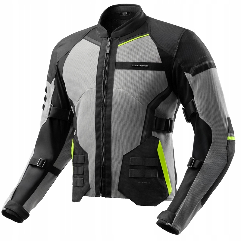 Textilná Motocyklová Bunda Rebelhorn Scandal 3 Black Grey Fluo Yellow (4X