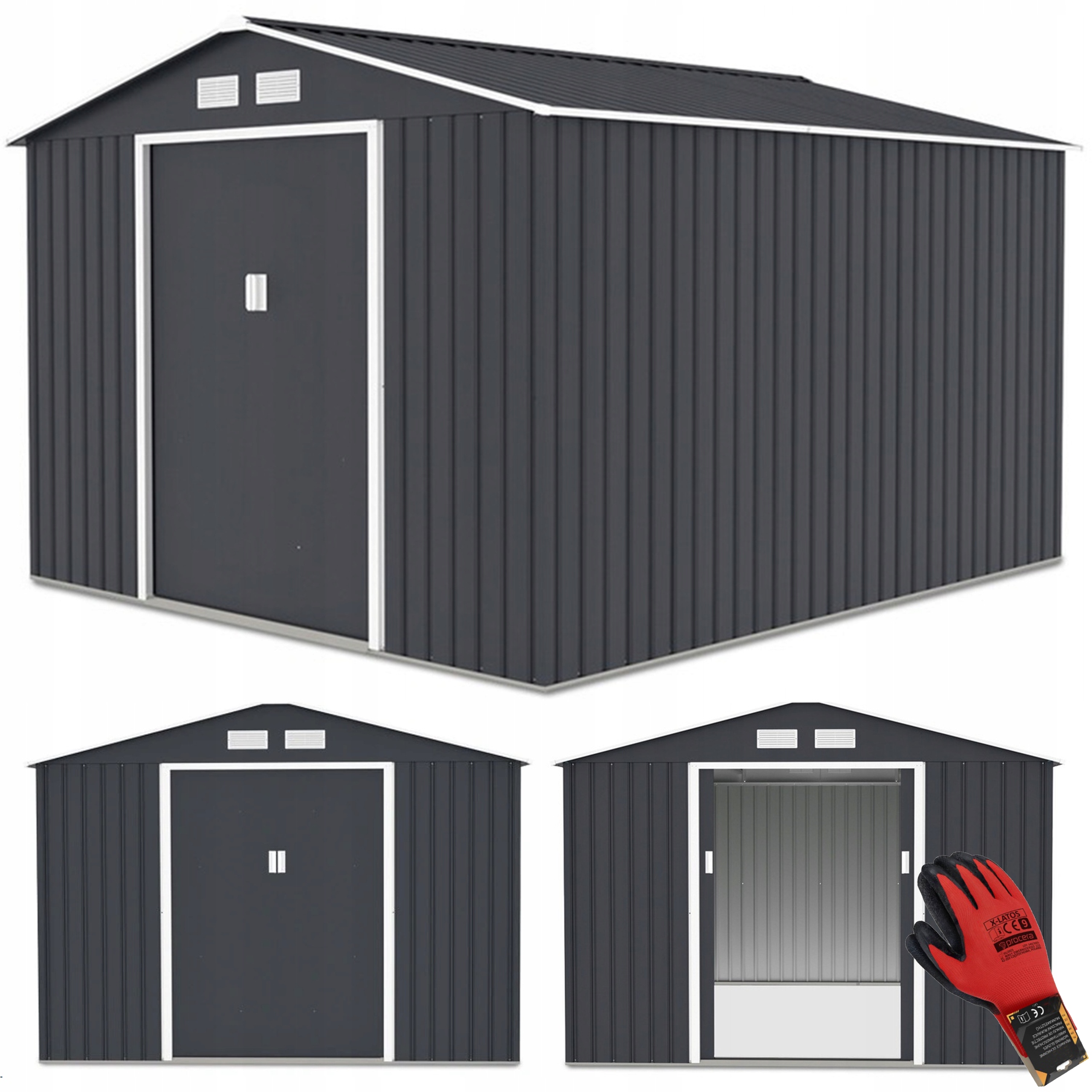 Zahradní domek na nářadí Kovový Úložný prostor na nářadí Hudson 277x191 cm