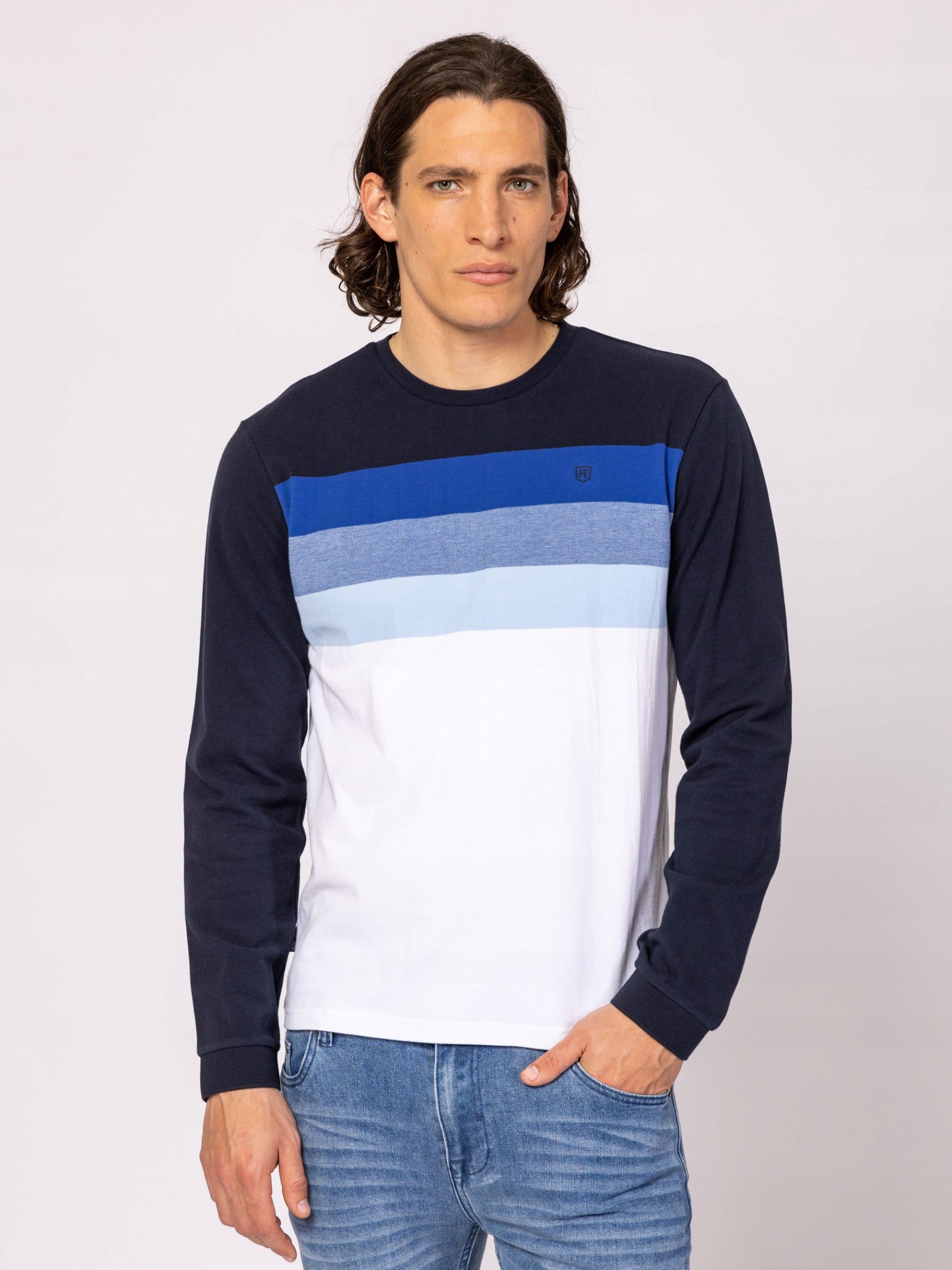 Tričko tričko s dlouhým Mikina Heavy Tools Comedi, tmavě modrá XL