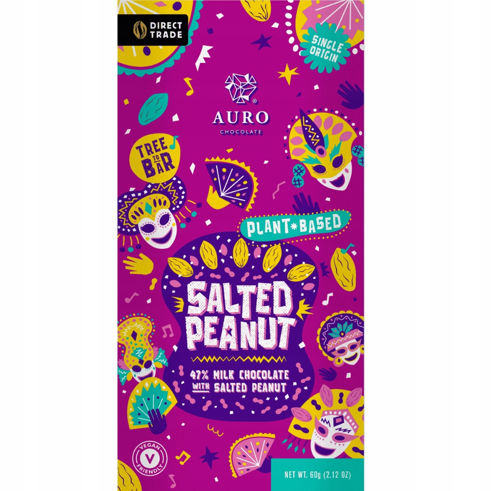 Levně 2x Auro čokoláda ovesná s fistaškami 47% 60 g