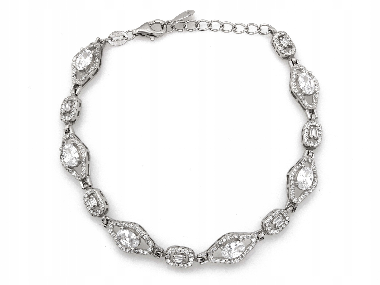 Dámský náramek ze stříbra 925 Elementový s lesklými zirkony, módní