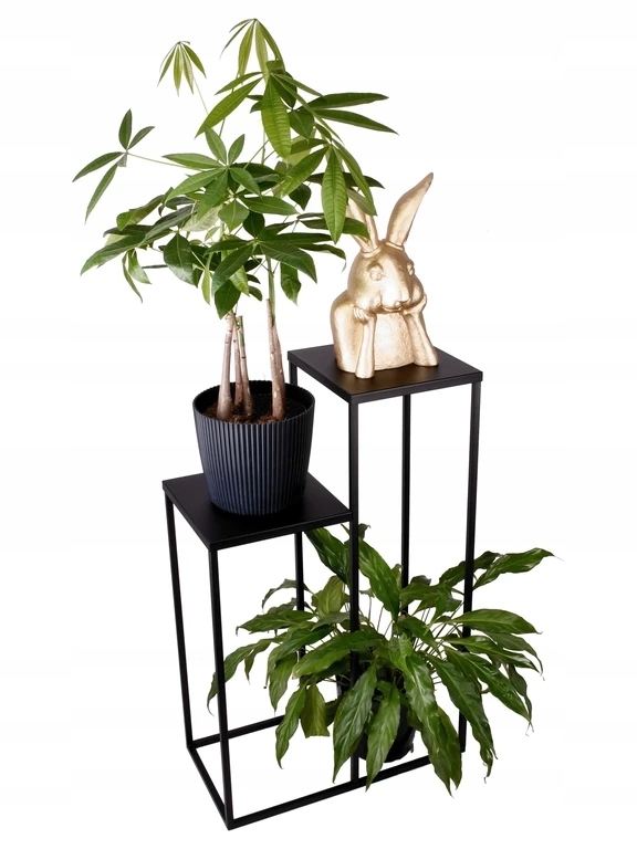 Držák Na Květináč kovový loft 2-polohový, černý