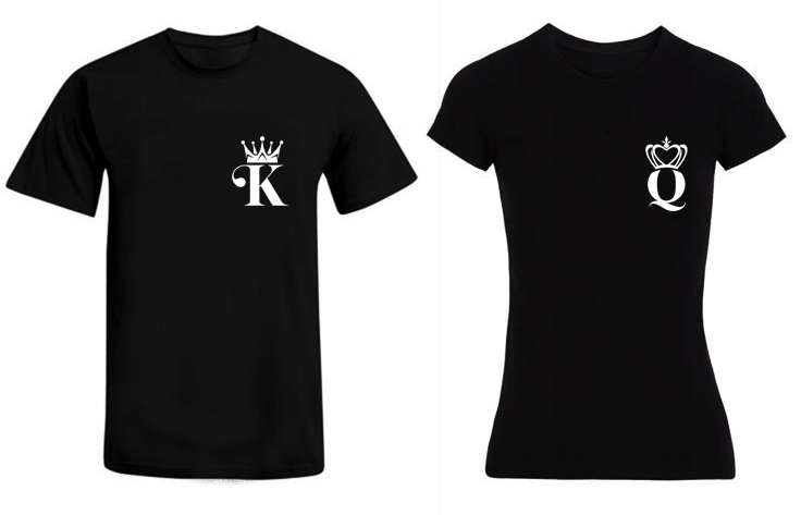 

Zestaw Koszulek Dla Par Dama I Król Walentynki