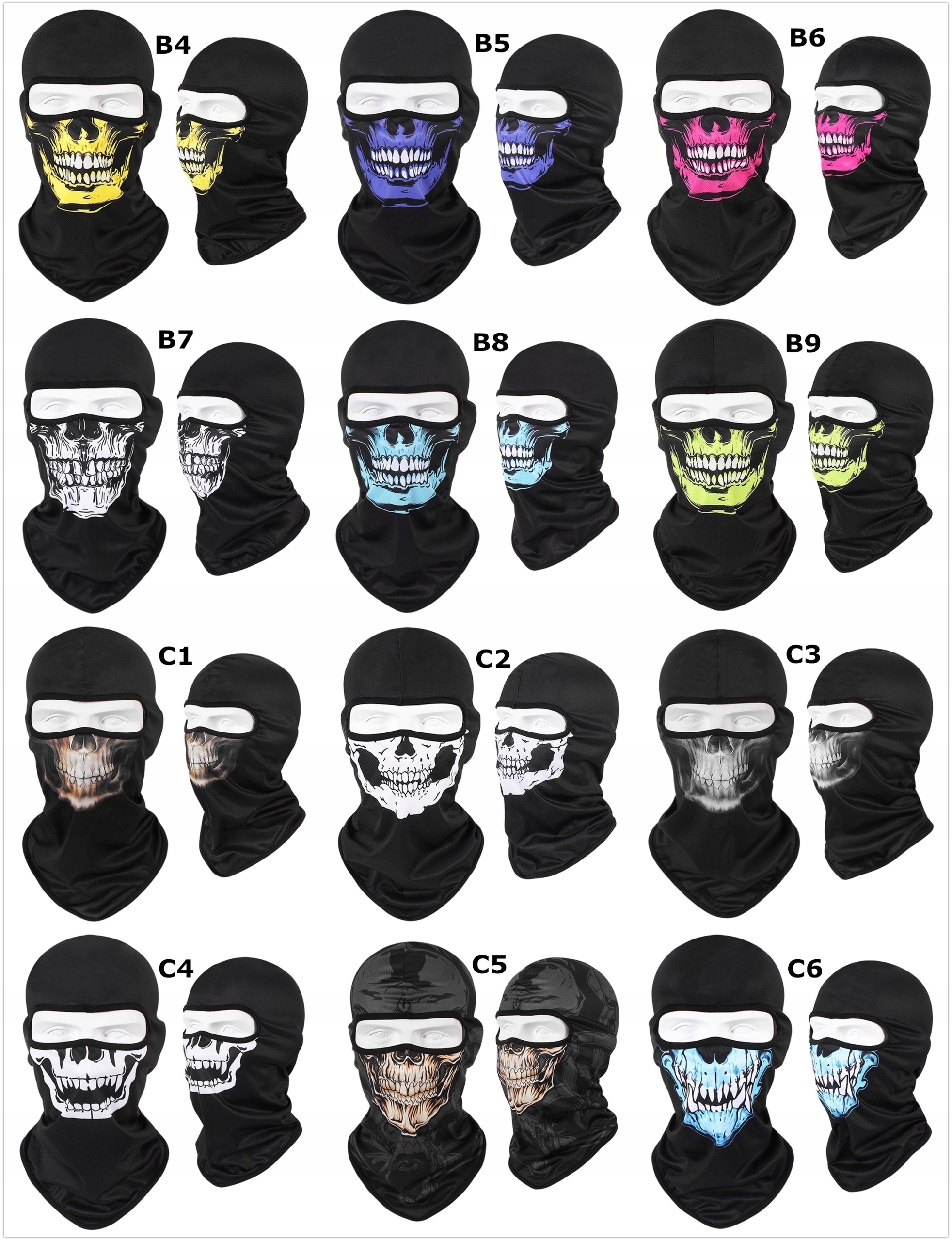 Kominiarka Motocyklowa Balaclava Pod Kask Czaszki Model 1012210003111